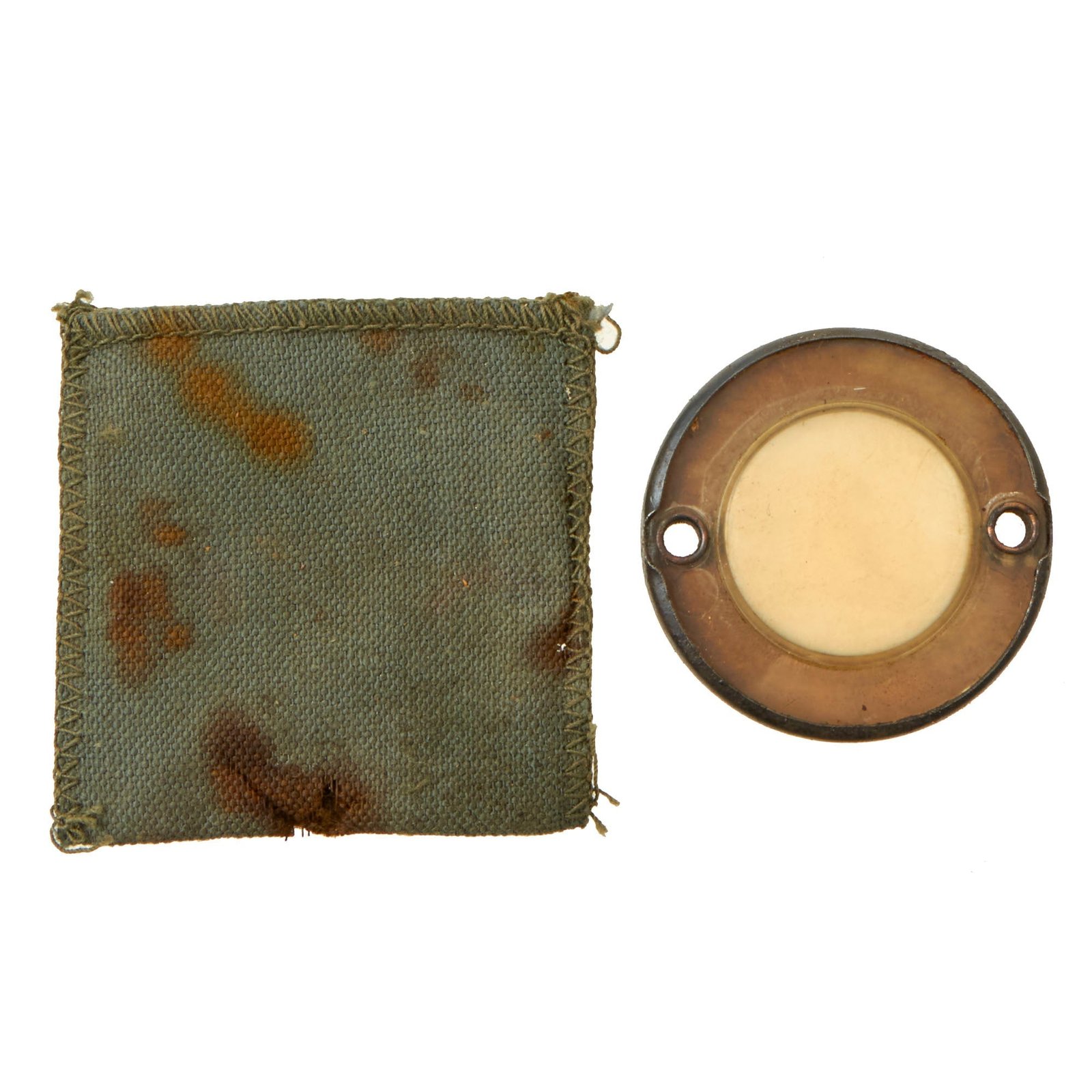Buy Original U.S. WWII Paratrooper D-Day Normandy Invasion Clip On Luminous Disc Helmet Marker With Original Pouch | Original Firearms Antique For Sale