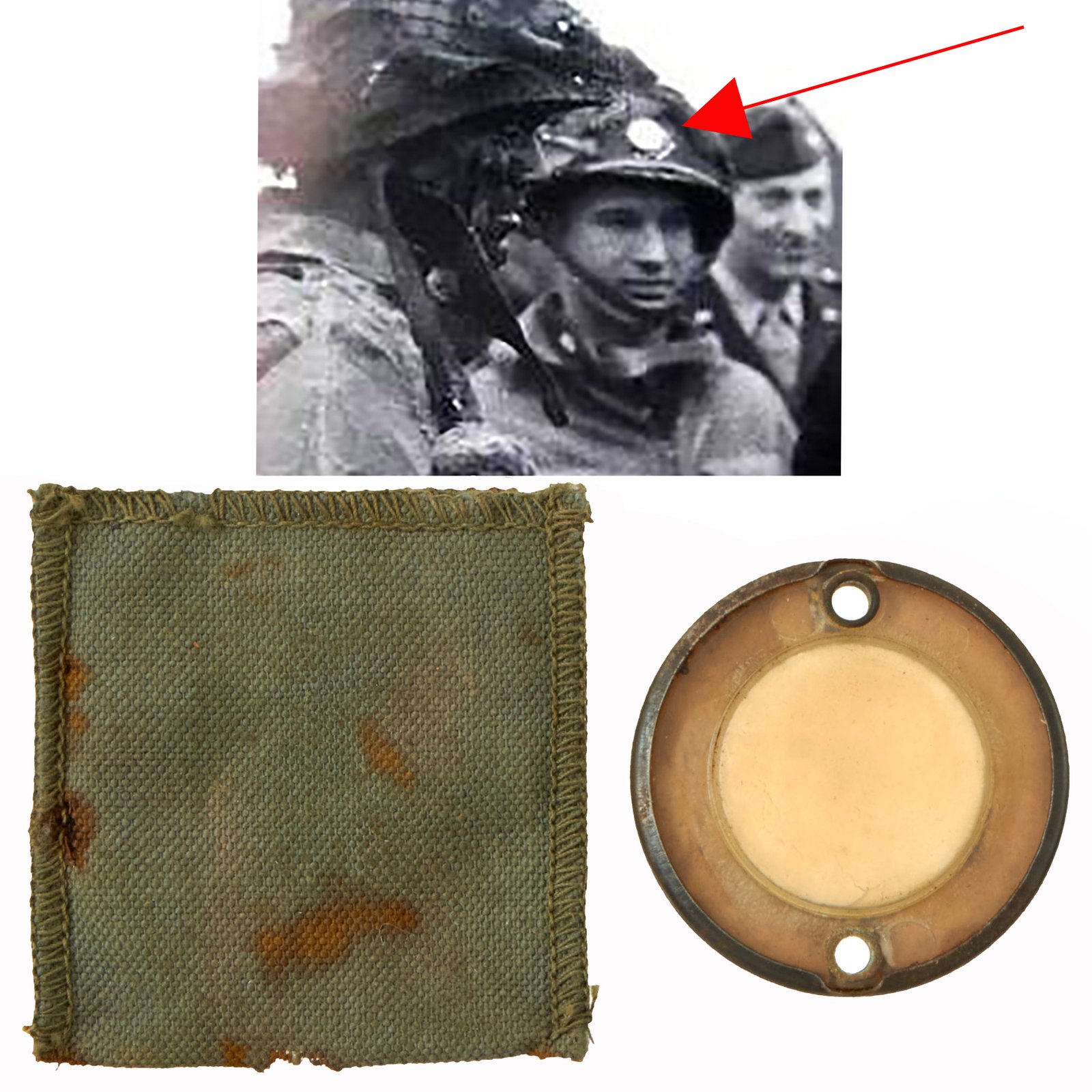 Buy Original U.S. WWII Paratrooper D-Day Normandy Invasion Clip On Luminous Disc Helmet Marker With Original Pouch | Original Firearms Antique For Sale