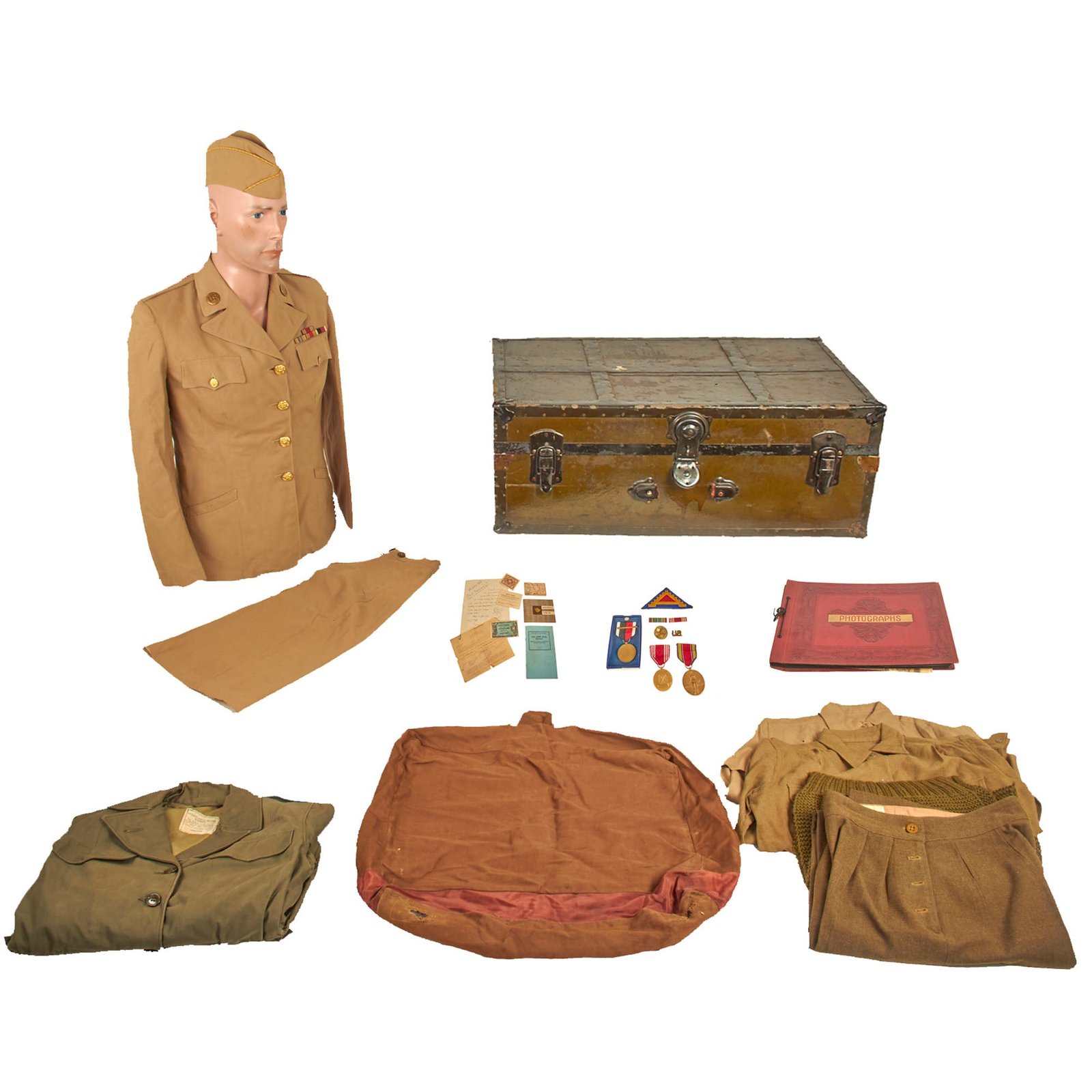 Buy Original U.S. WWII Women's Army Corps WAC Named Uniform and Photo Album Grouping For PFC Daisy I. Rushing, 7th Army | Original Firearms Antique For Sale