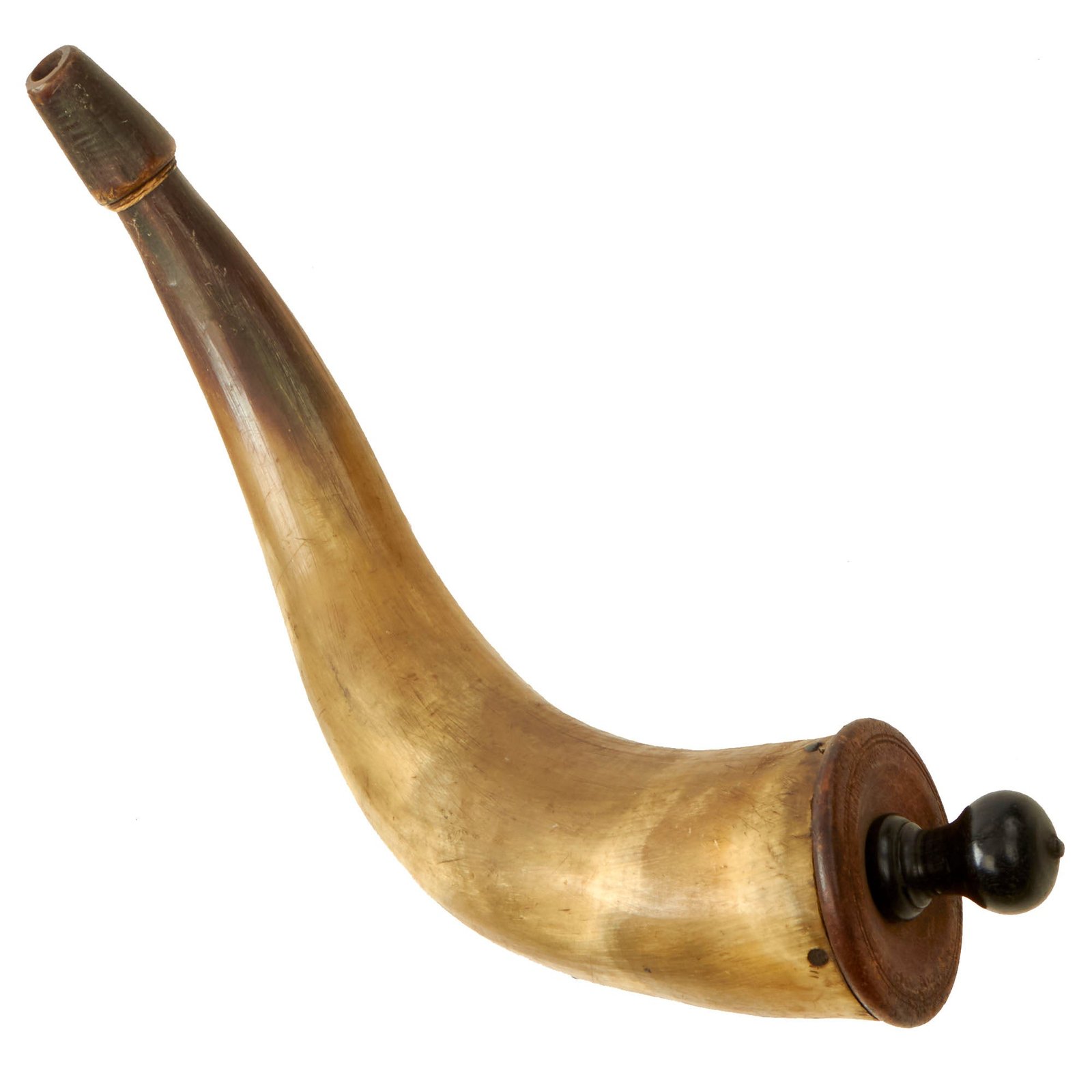 Buy Original U.S. Revolutionary War Era Powder Priming Horn Inscribed “Independence” - Circa 1775 | Original Firearms Antique For Sale