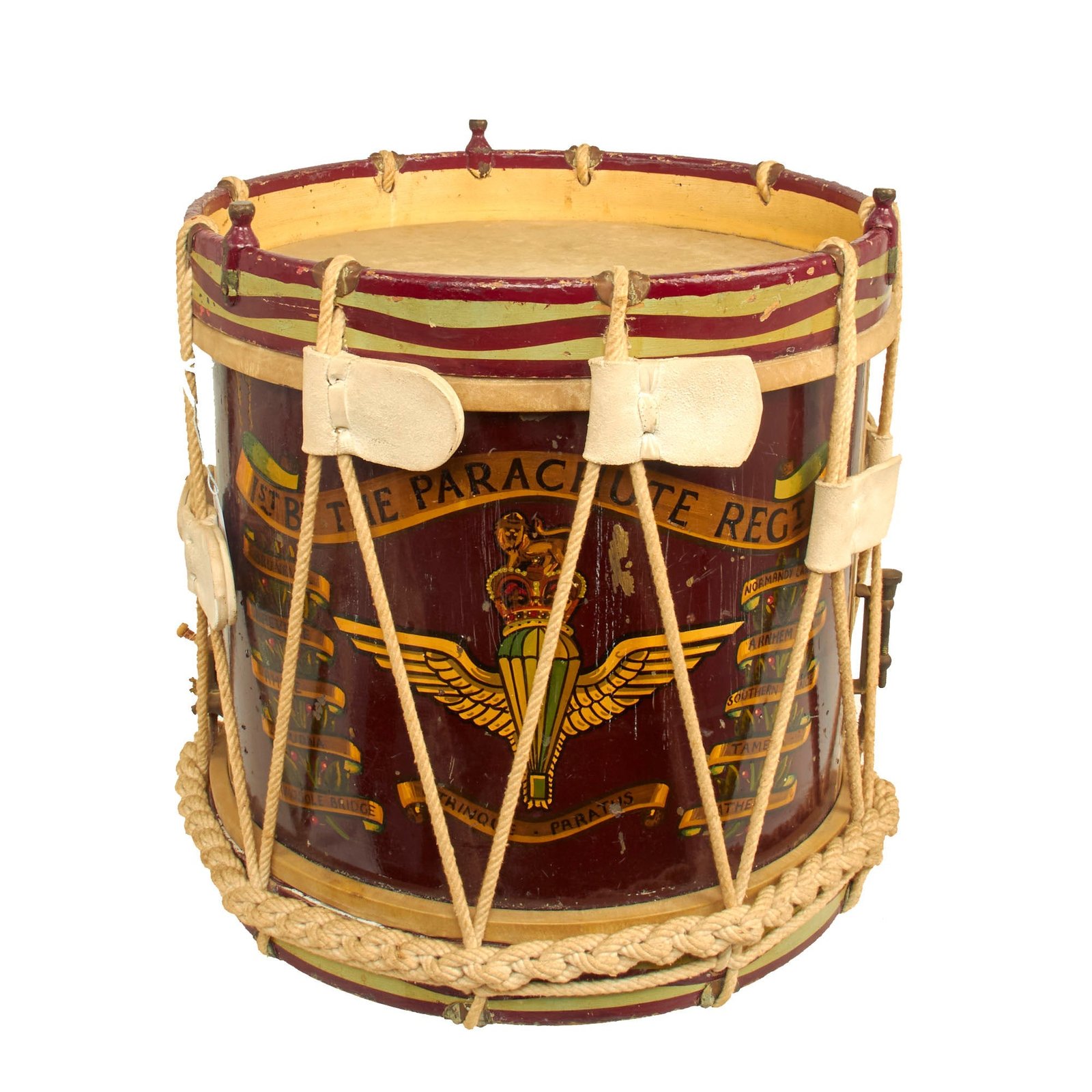 Buy Original British WWII Regimental Drum of 1st Battalion Parachute Regiment - Dated 1940 by Boosey & Hawkes Ltd | Original Firearms Antique For Sale