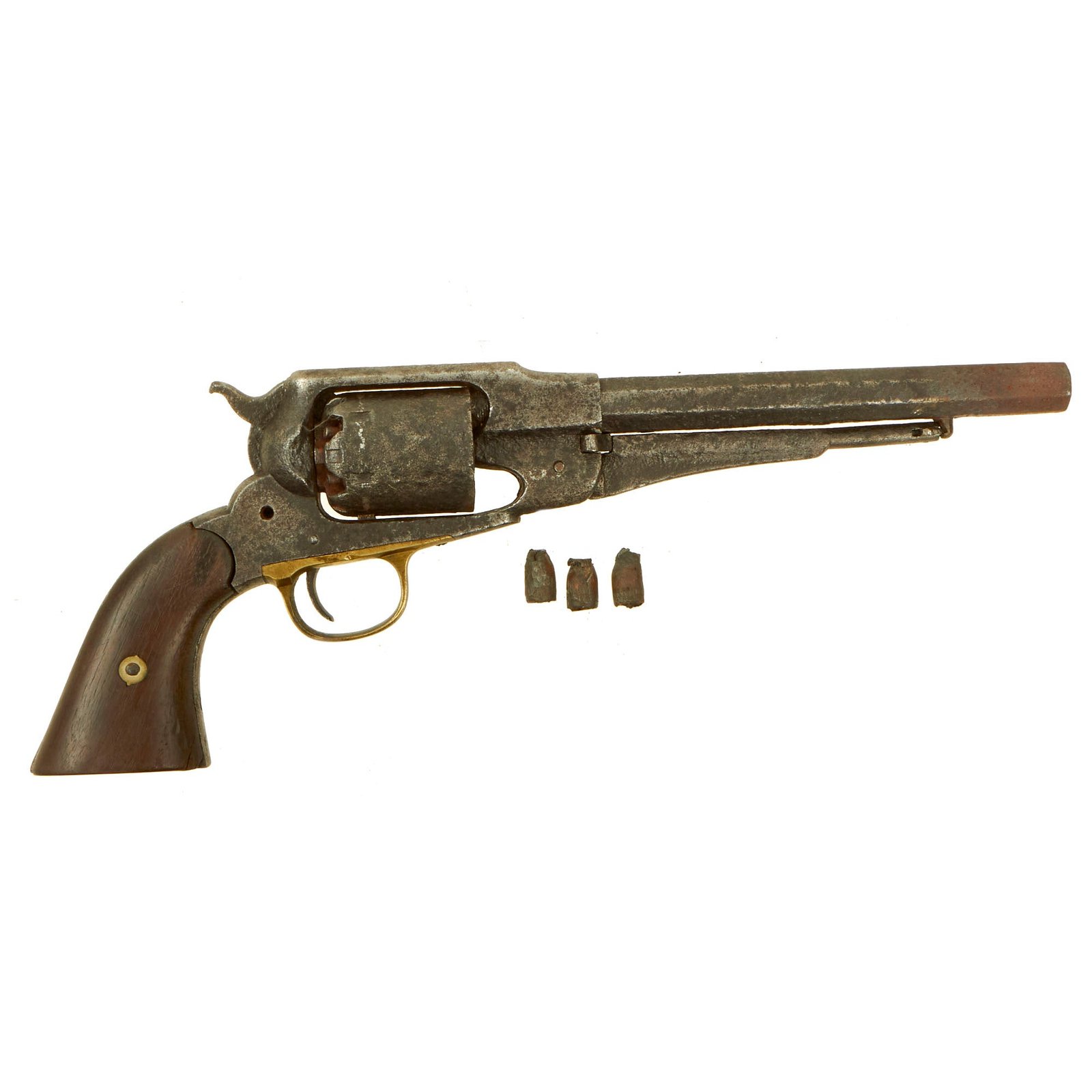 Buy Original U.S. Civil War "Battlefield Pickup" Remington New Model 1863 Army .44cal Percussion Revolver with 3 Bullets - Serial 17609 | Original Firearms Antique For Sale