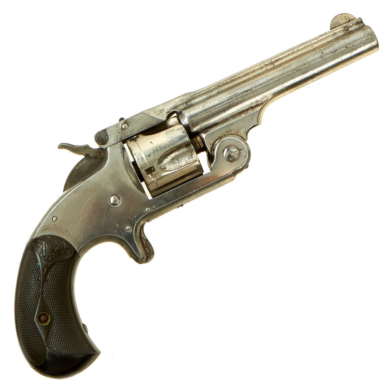 Buy Original U.S. Smith & Wesson Nickel Plated Model 1 1/2 3rd Issue Single Action Revolver in .32 S&W - Matching Serial 87423 | Original Firearms Antique For Sale