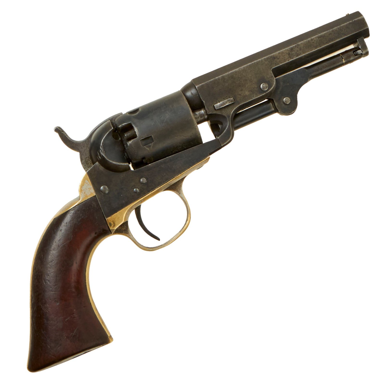 Buy Original U.S. Civil War Colt M1849 Pocket Percussion Revolver with 4" Barrel and Cylinder Scene Made in 1861 - Matching Serial 186731 | Original Firearms Antique For Sale