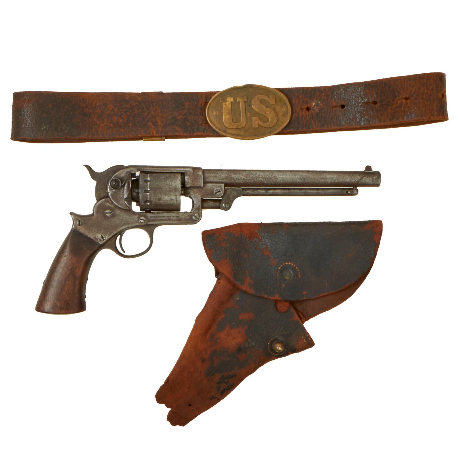 Buy Original U.S. Civil War Starr Arms M1863 .44cal Single Action Army Percussion Revolver with Enlisted Belt & Relic Holster - Serial 23257 | Original Firearms Antique For Sale