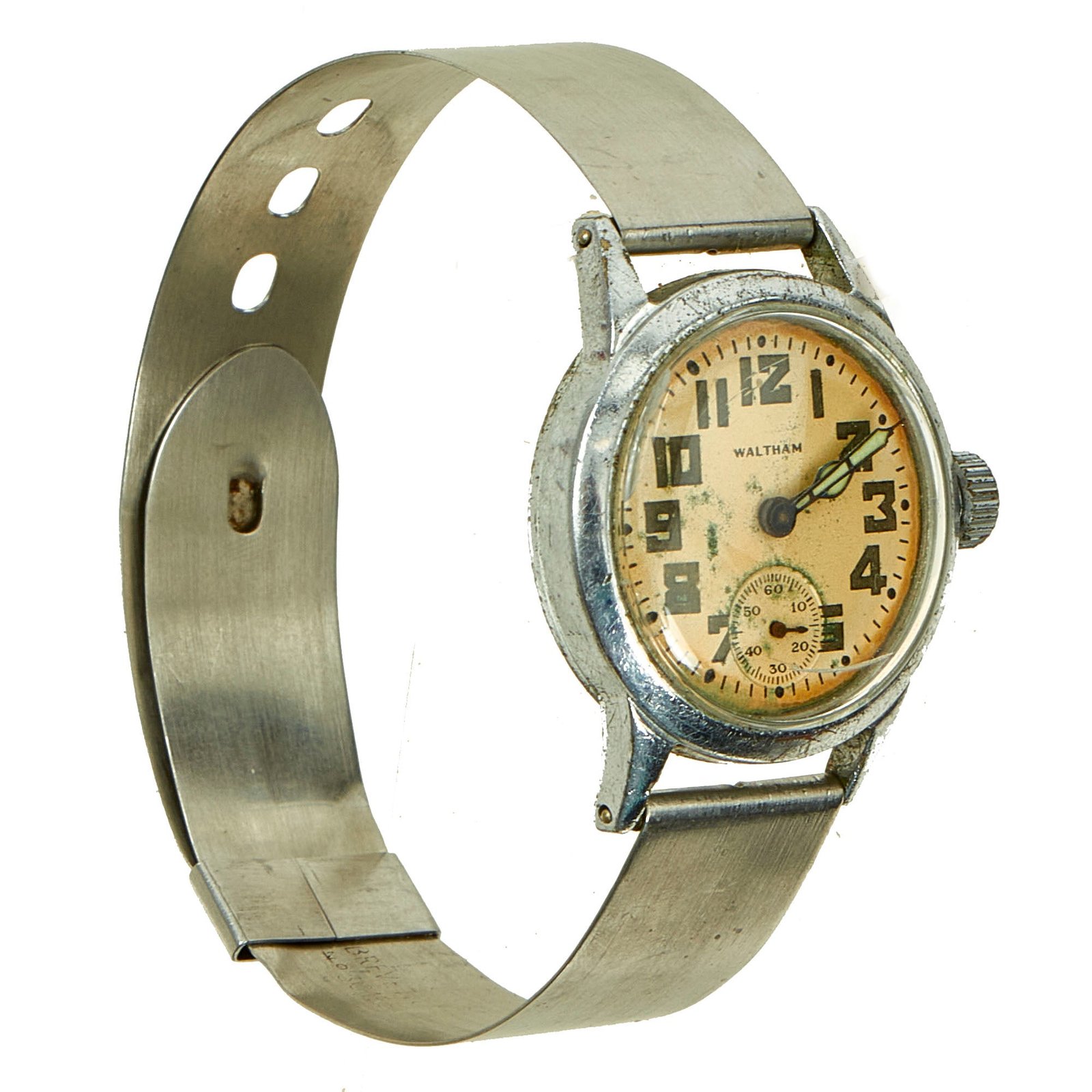 Buy Original U.S. WWII Ordnance Department Wrist Watch by Waltham With Original Steel Strap - Fully Functional | Original Firearms Antique For Sale
