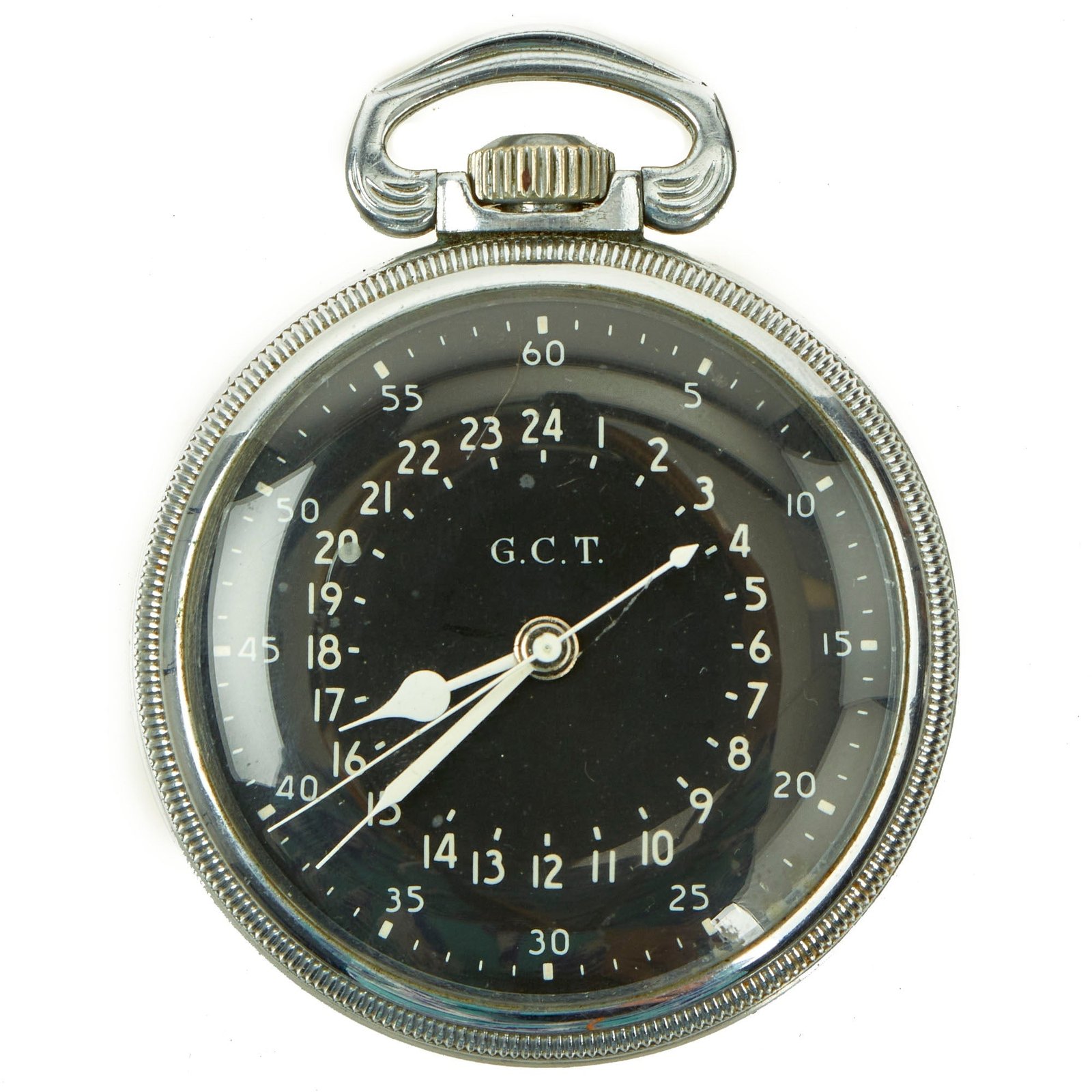 Buy Original WWII U.S. Army Air Forces Hamilton AN5740 G.C.T. 24 Hour Navigator Pocket Watch | Original Firearms Antique For Sale