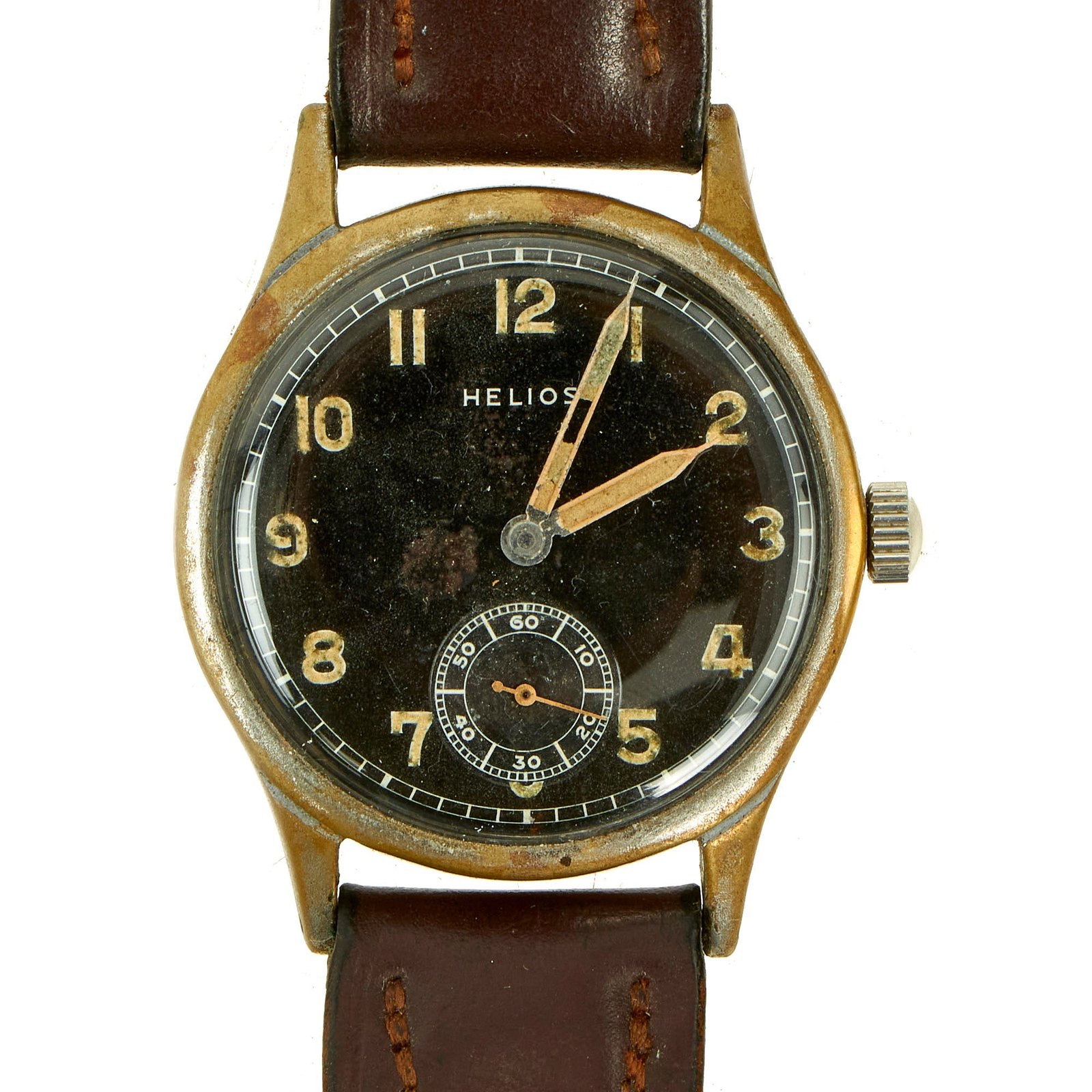 Buy Original German WWII Wehrmacht D-H Wrist Watch by Helios - Fully Functional | Original Firearms Antique For Sale