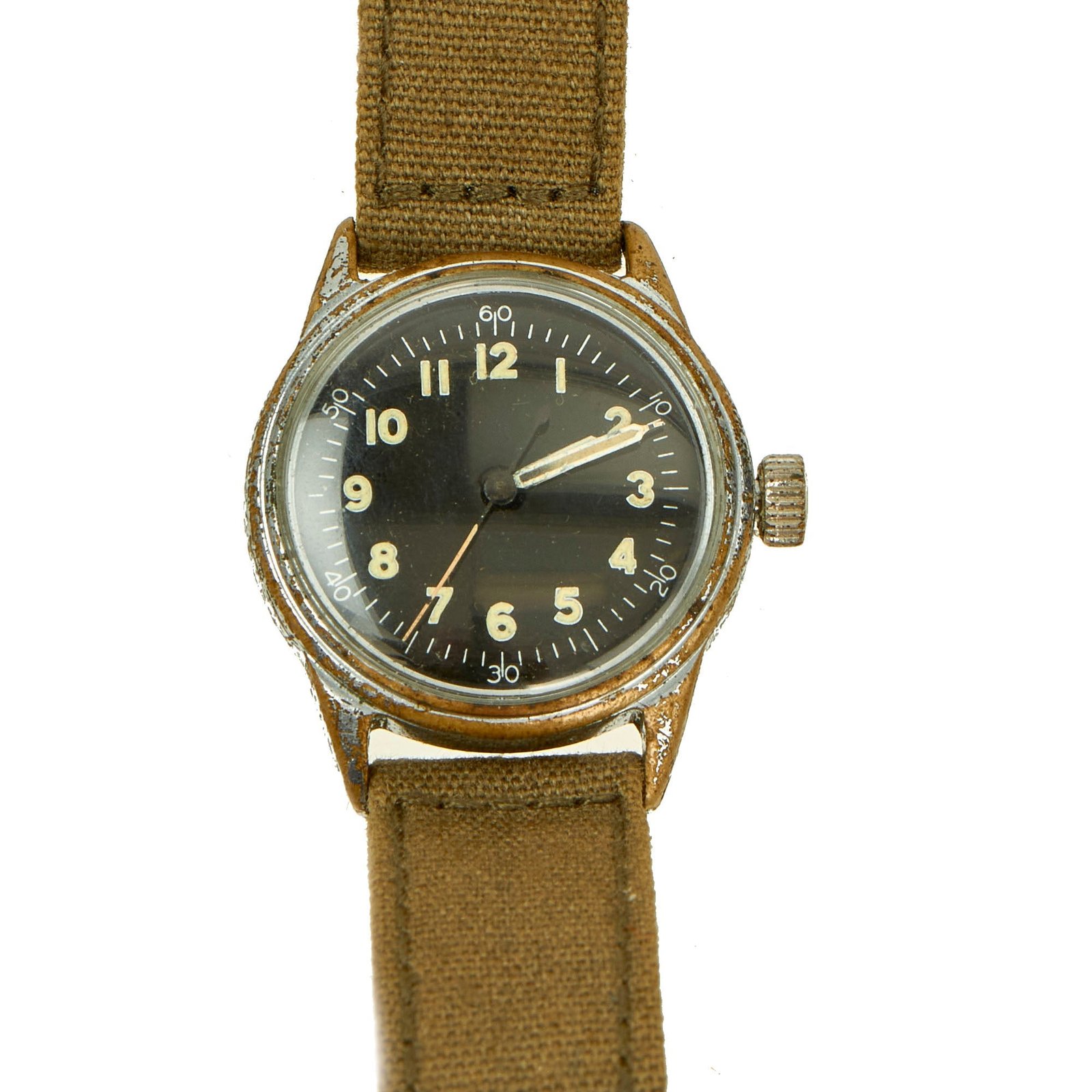 Buy Original U.S. WWII Type A-11 USAAF Wrist Watch by Elgin Converted For Army Ordnance Department Use - Fully Functional | Original Firearms Antique For Sale