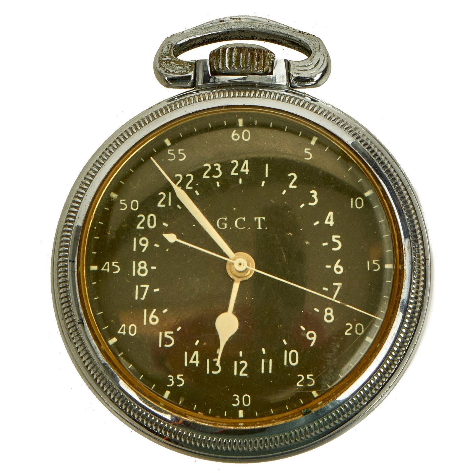 Buy Original Vietnam War U.S. Air Force Hamilton AN5740 G.C.T. 24 Hour Navigator Pocket Watch | Original Firearms Antique For Sale