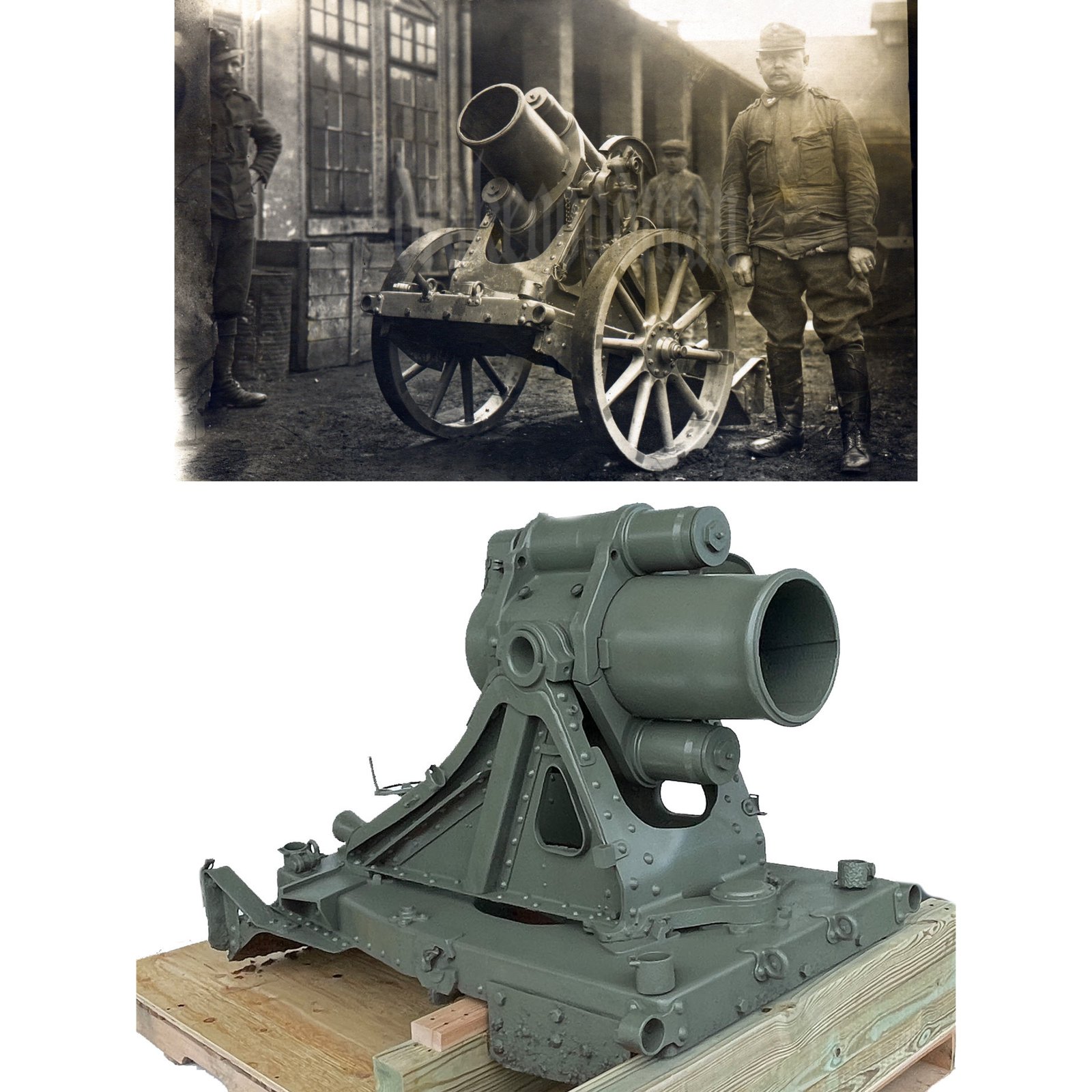 Buy Original Imperial German WWI Inert 25cm Schwerer Minenwerfer Heavy Trench Mortar 25 cm sMW - Early Short Pattern | Original Firearms Antique For Sale