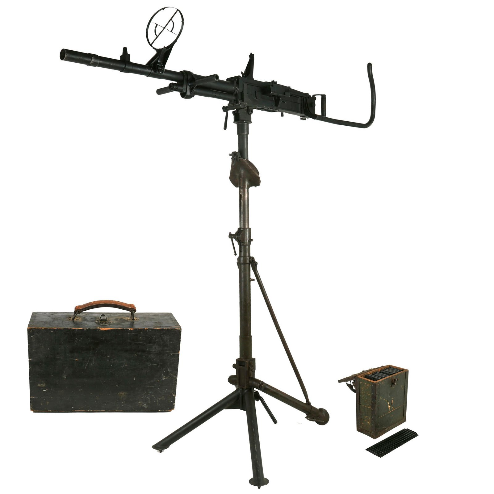 Buy Original Italian WWII Breda Model 37 Display Machine Gun with Tripod, Anti-Aircraft Mount Set, and Accessories | Original Firearms Antique For Sale