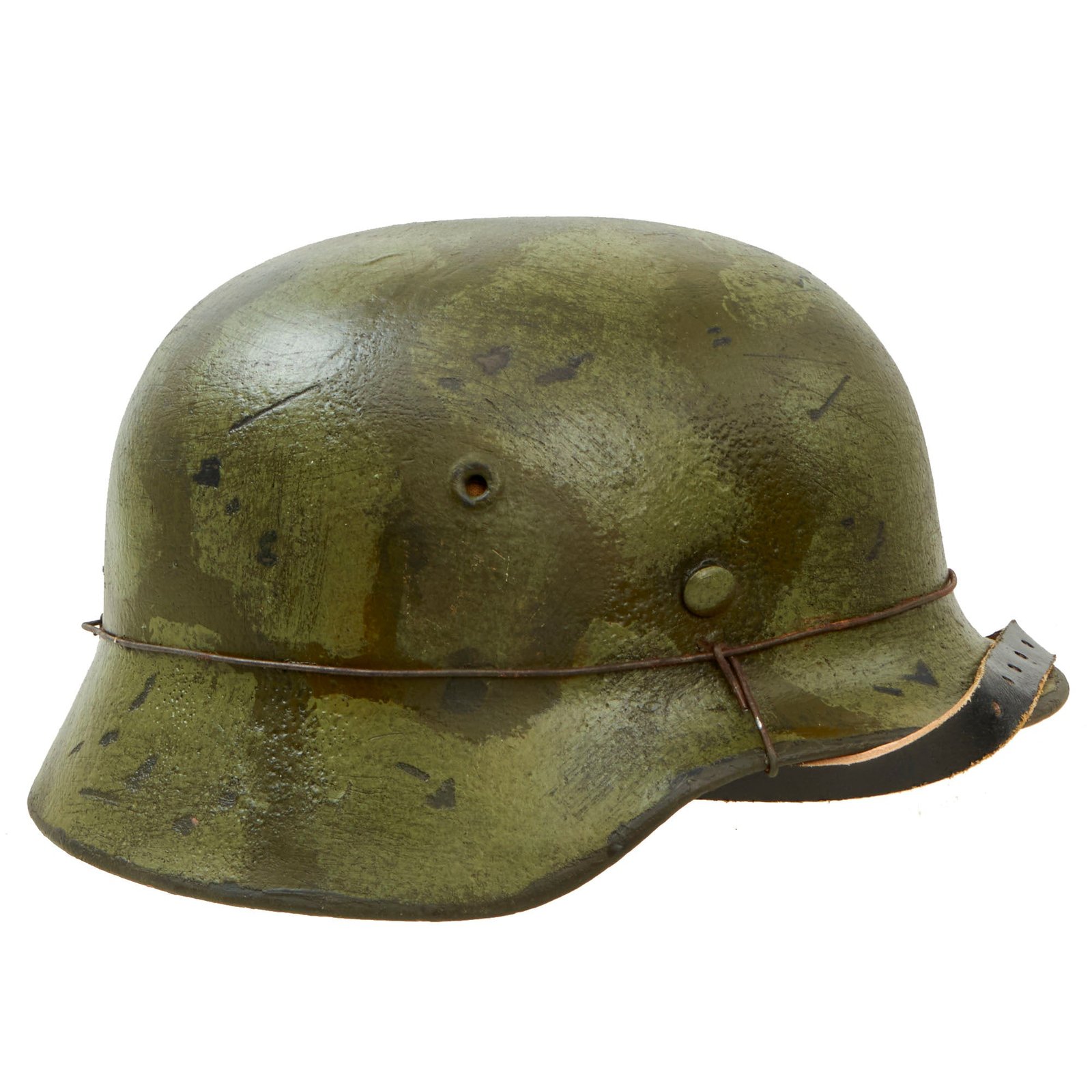 Buy Original German WWII M40 Refurbished Battle of Kursk "Turtle Shell" Camouflage Helmet - Stamped EF66 | Original Firearms Antique For Sale