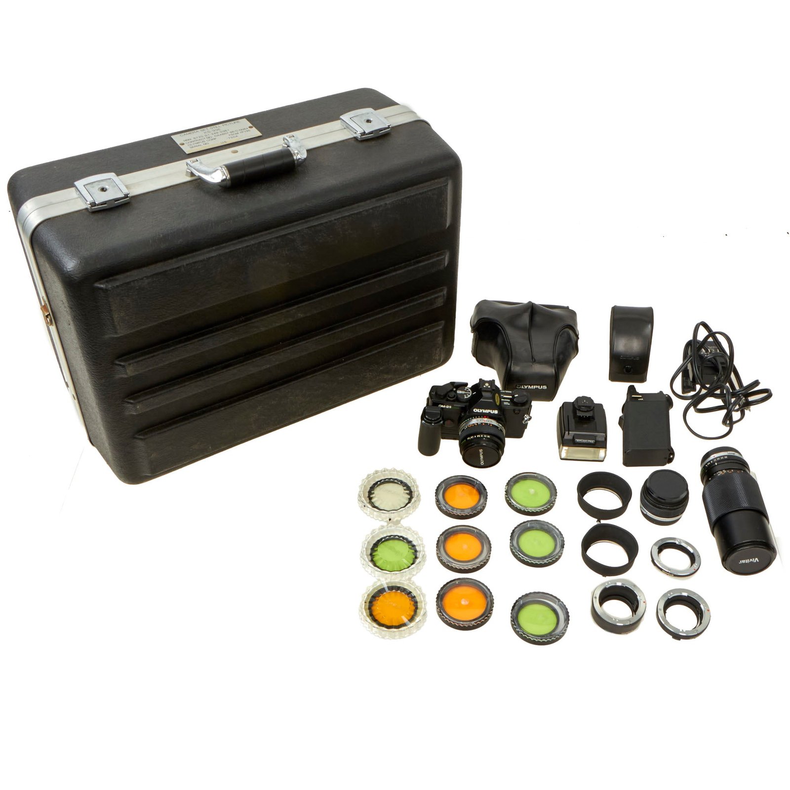 Buy Original U.S. 1980s Military Issue KS-99E Still Picture Camera Set by Olympus with OM-2 S Camera & Accessories in Case | Original Firearms Antique For Sale