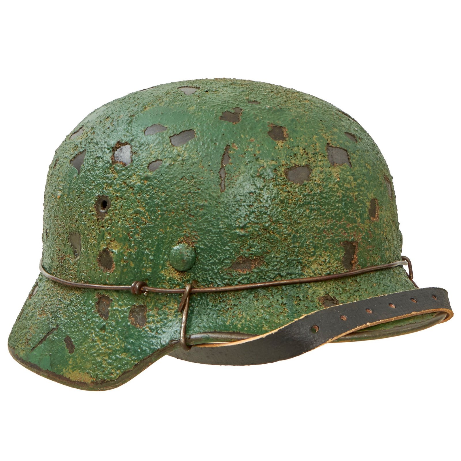 Buy Original German WWII M40 Refurbished Battle of Kursk SS Textured Camouflage Helmet - Stamped Q66 | Original Firearms Antique For Sale