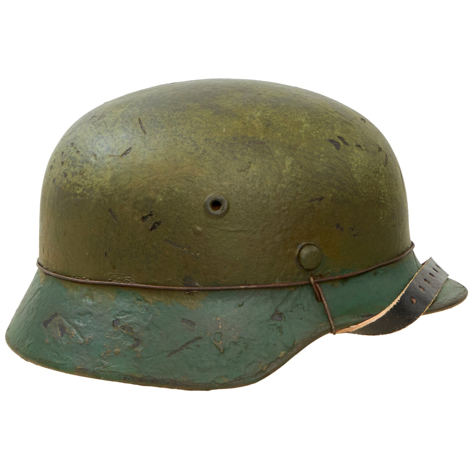 Buy Original German WWII M40 Refurbished Battle of Kursk Two Tone SS Camouflage Helmet - Stamped Q66 | Original Firearms Antique For Sale