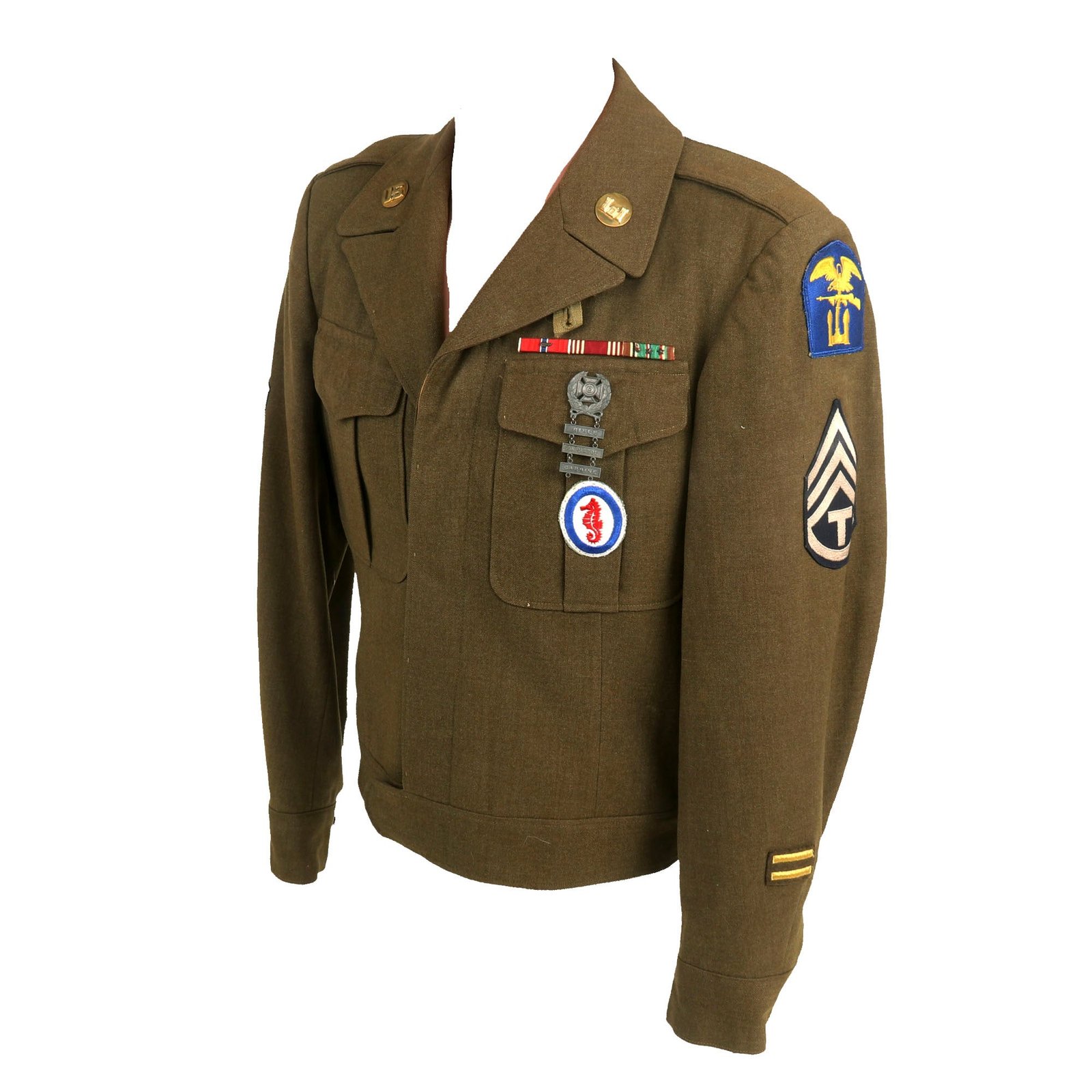 Buy Original U.S. WWII Army Amphibious Forces Engineer Special Brigade Ike Jacket - Bronze Star Recipient | Original Firearms Antique For Sale