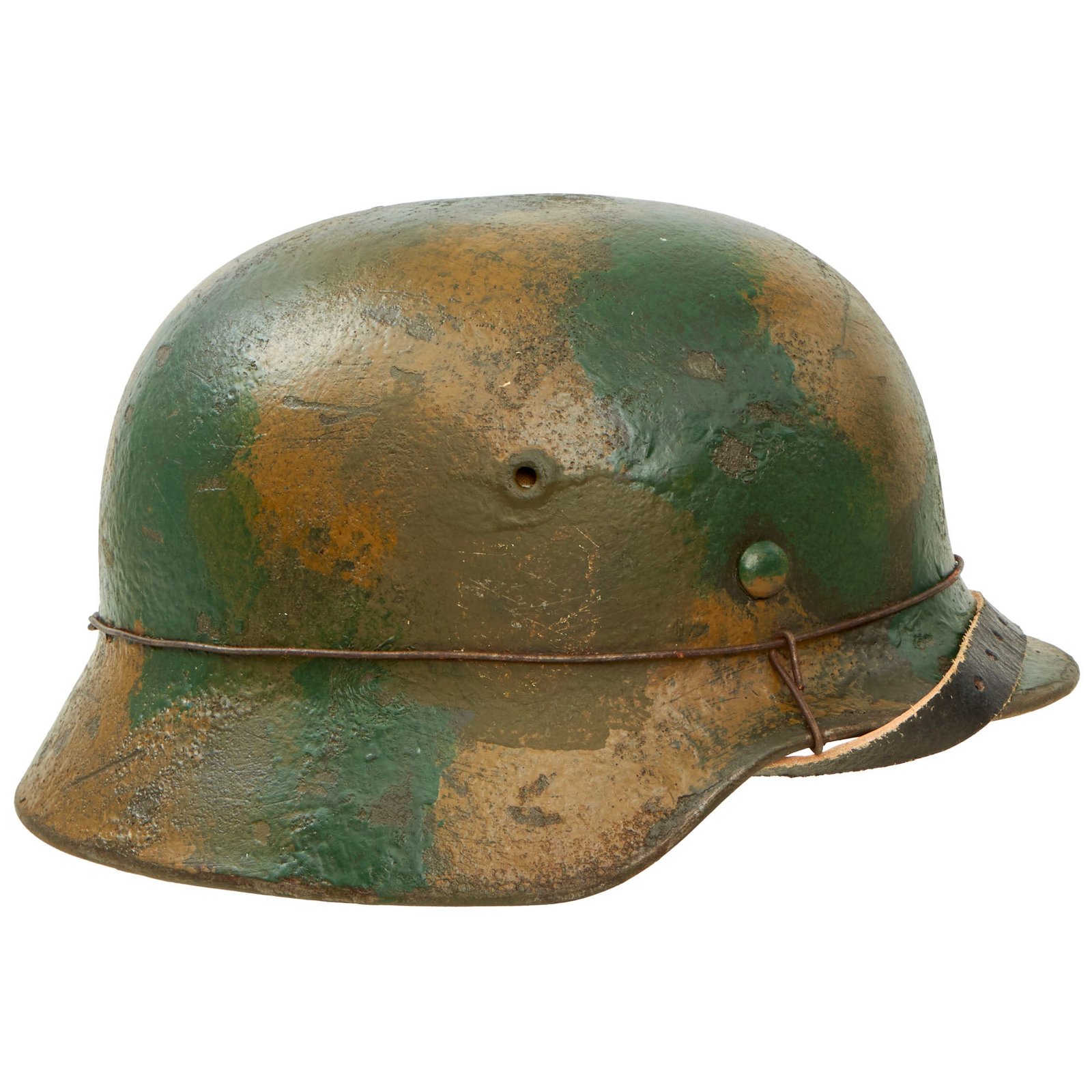 Buy Original German WWII M40 Refurbished SS Southern Russian Front Battle of Kharkov Camouflage Helmet - Stamped EF64 | Original Firearms Antique For Sale