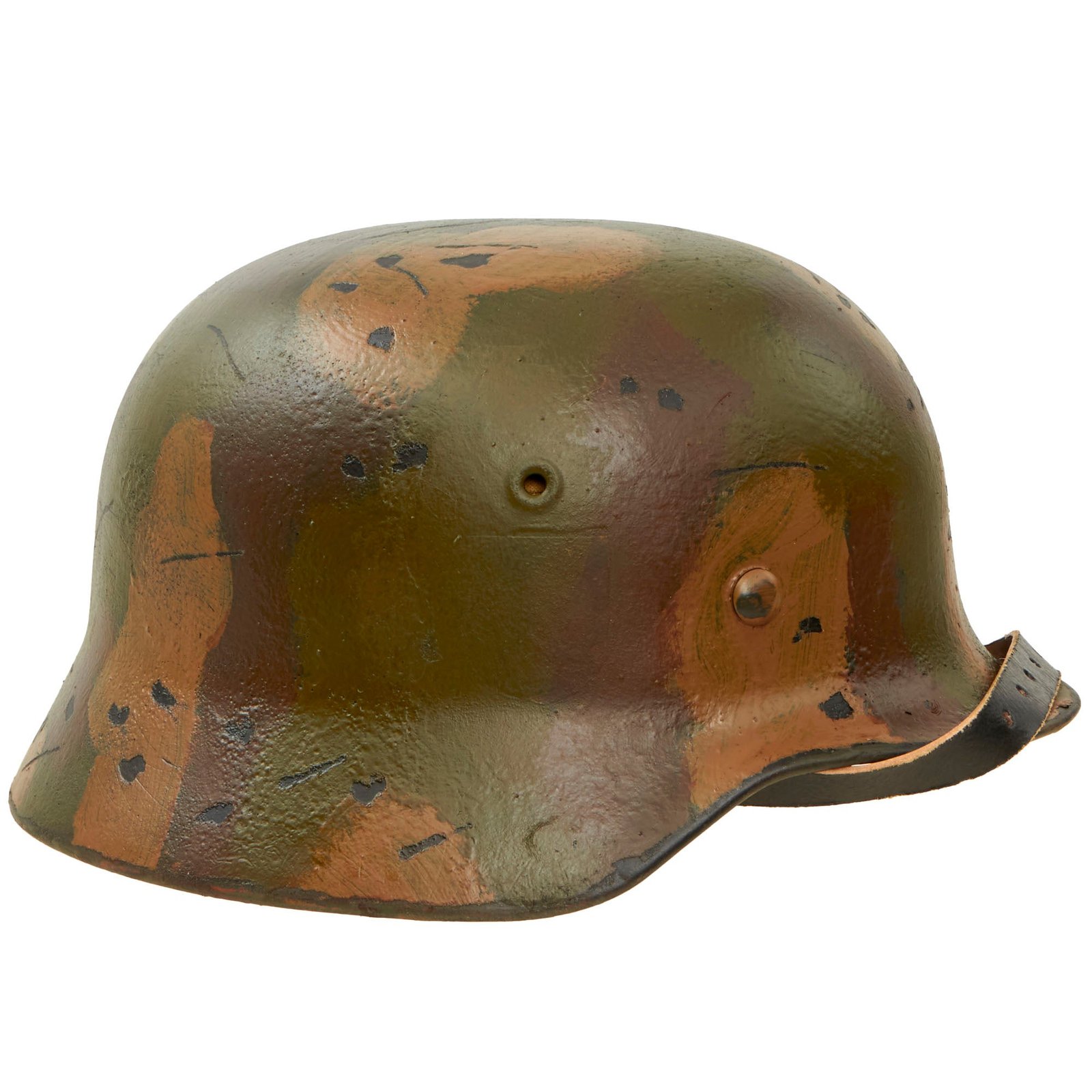Buy Original German WWII M40 Refurbished Battle of Kursk SS Camouflage Helmet - Stamped EF66 | Original Firearms Antique For Sale