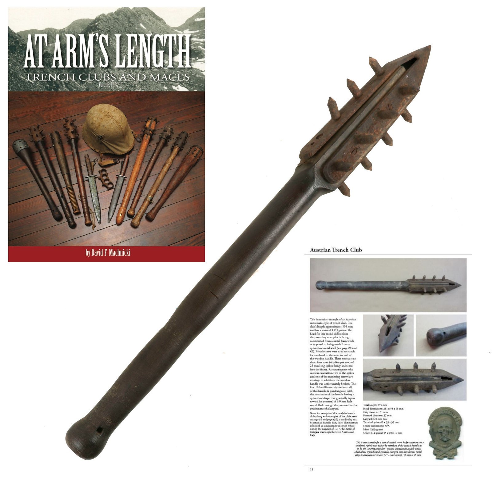 Buy Original Austro-Hungarian WWI Rastremato Model Trench Raiding Club - Featured in “At Arms Length: Trench Clubs and Knives” by David F. Machnicki | Original Firearms Antique For Sale