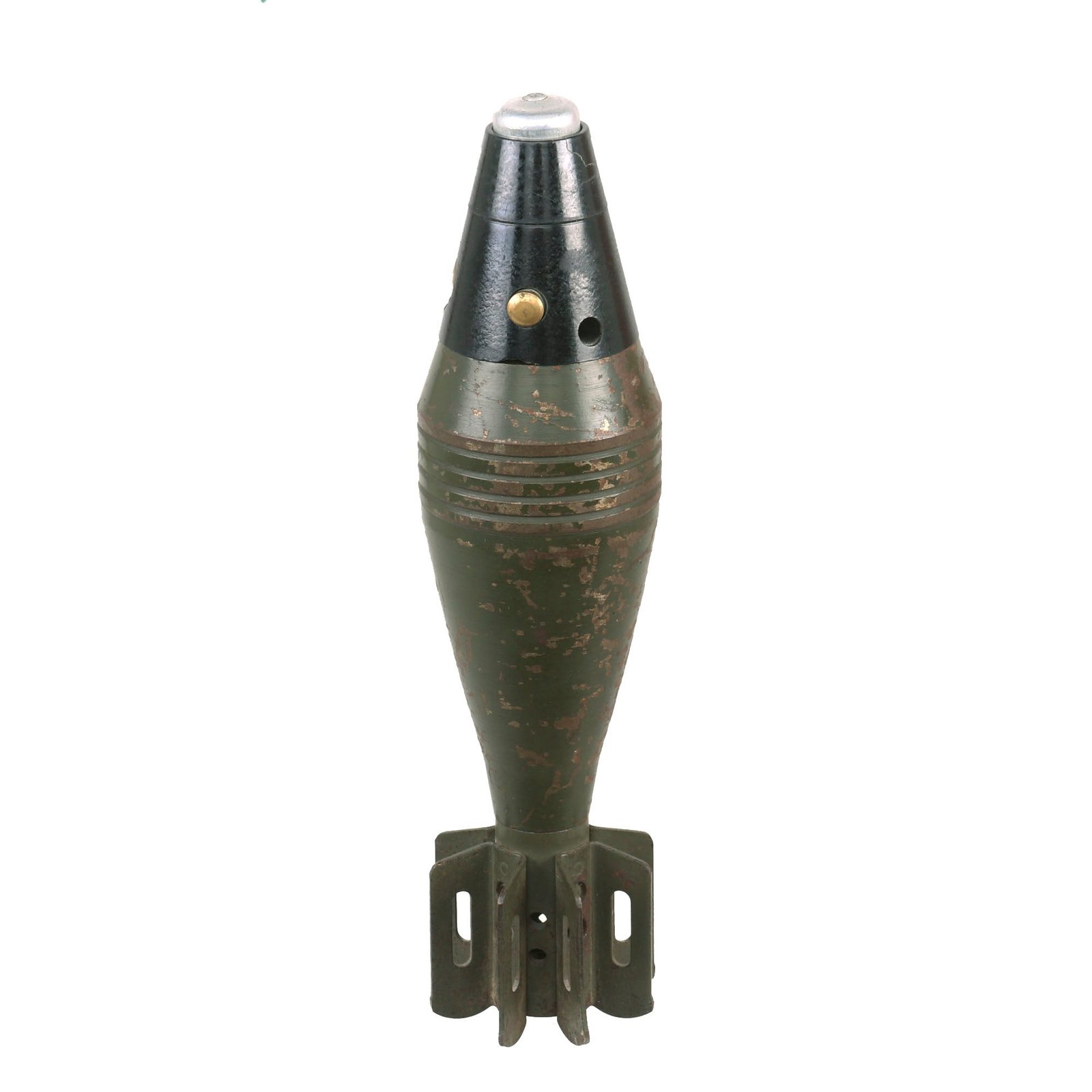 Buy Original U.S. WWII Era M49A2 60mm Deactivated Mortar Round with Fuse with and Original Paint - Inert | Original Firearms Antique For Sale
