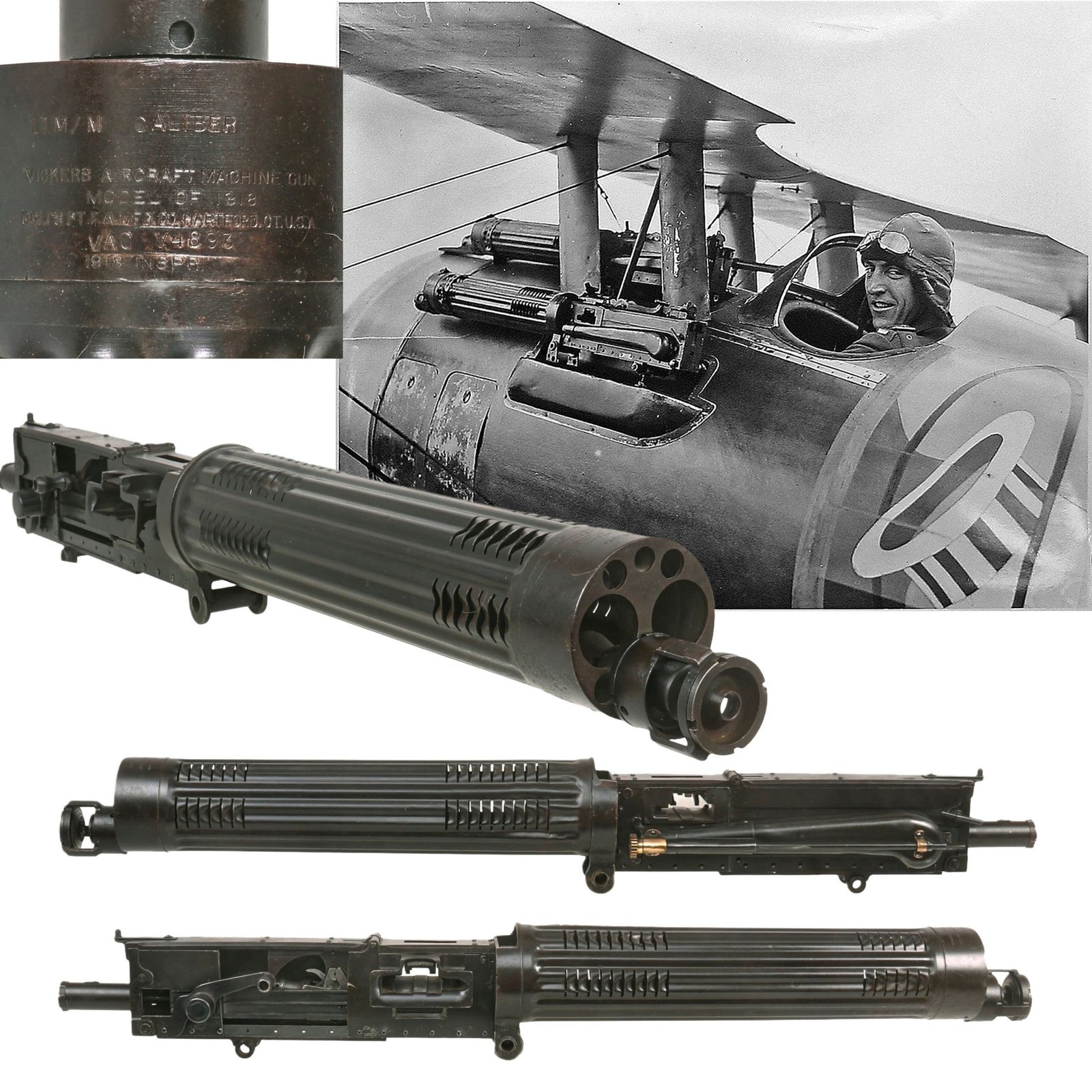 Buy Original U.S. WWI Model 1918 Colt Vickers Aircraft Display Machine Gun Serial VAC V4893 with Synchronizing Gear - Balloon Buster | Original Firearms Antique For Sale