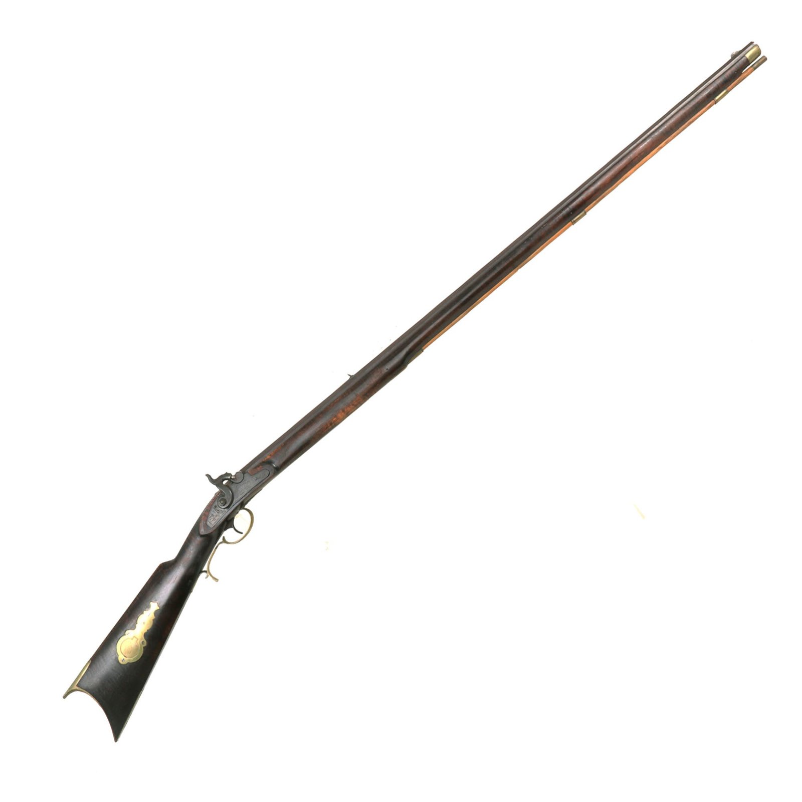 Buy Original U.S. Pennsylvania Percussion Long Rifle Signed HENRY with Tiger Maple Stock and Lock by P.S. Justice - circa 1860 | Original Firearms Antique For Sale