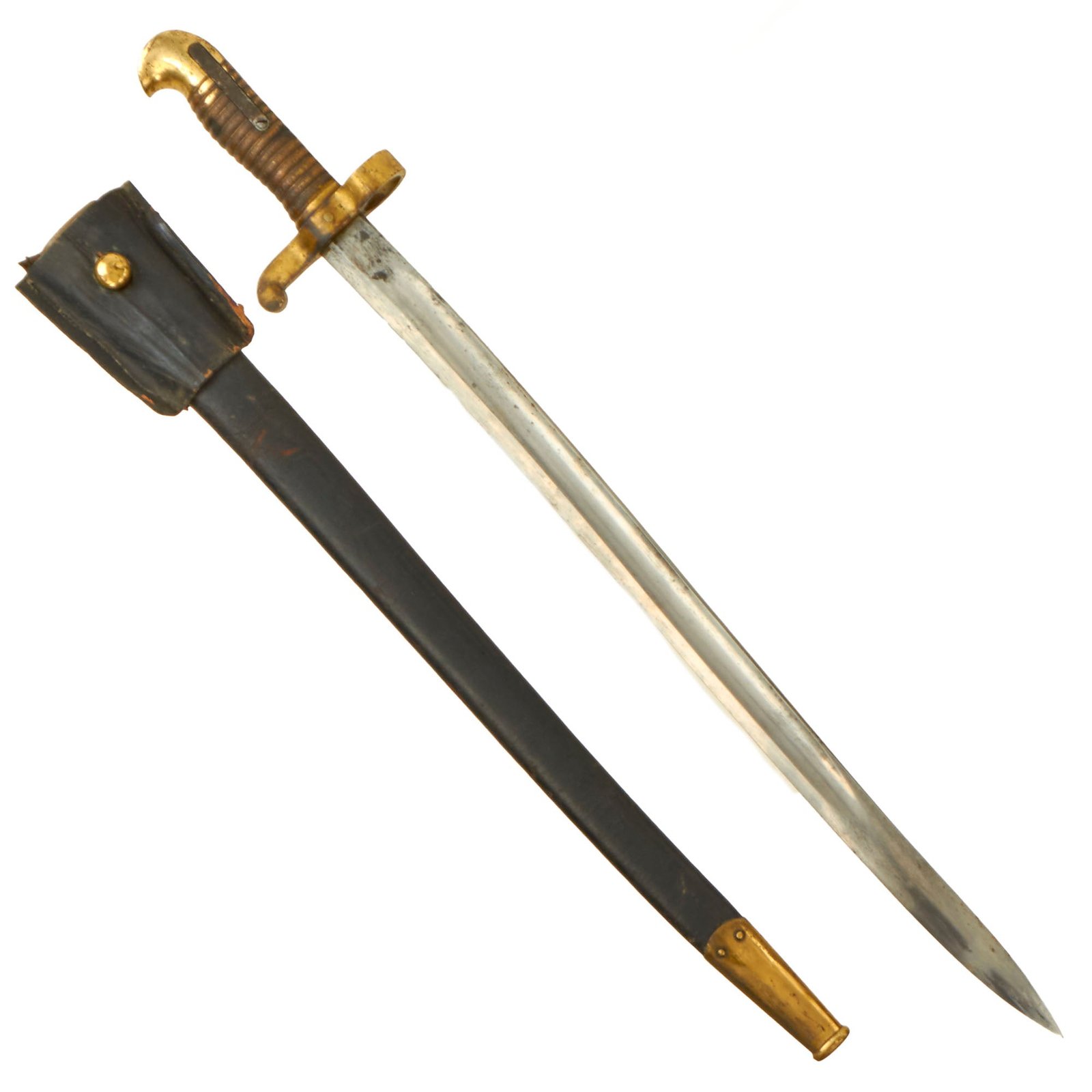Buy Original U.S. Civil War M1855 Style Yataghan Saber Bayonet with M1873/76 Scabbard & Frog | Original Firearms Antique For Sale