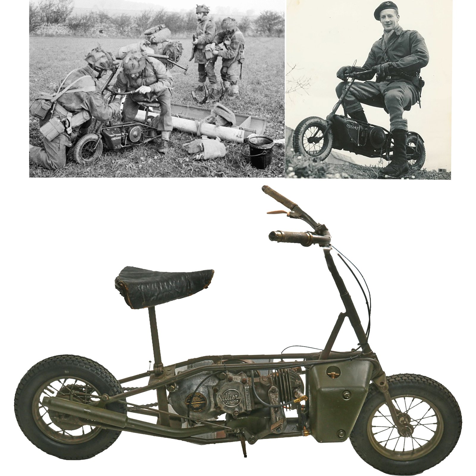 Buy Original British WWII 1942 Mark I Excelsior Welbike Folding Miniature Airborne Motorcycle - Frame Number 826 - Fully Functional | Original Firearms Antique For Sale