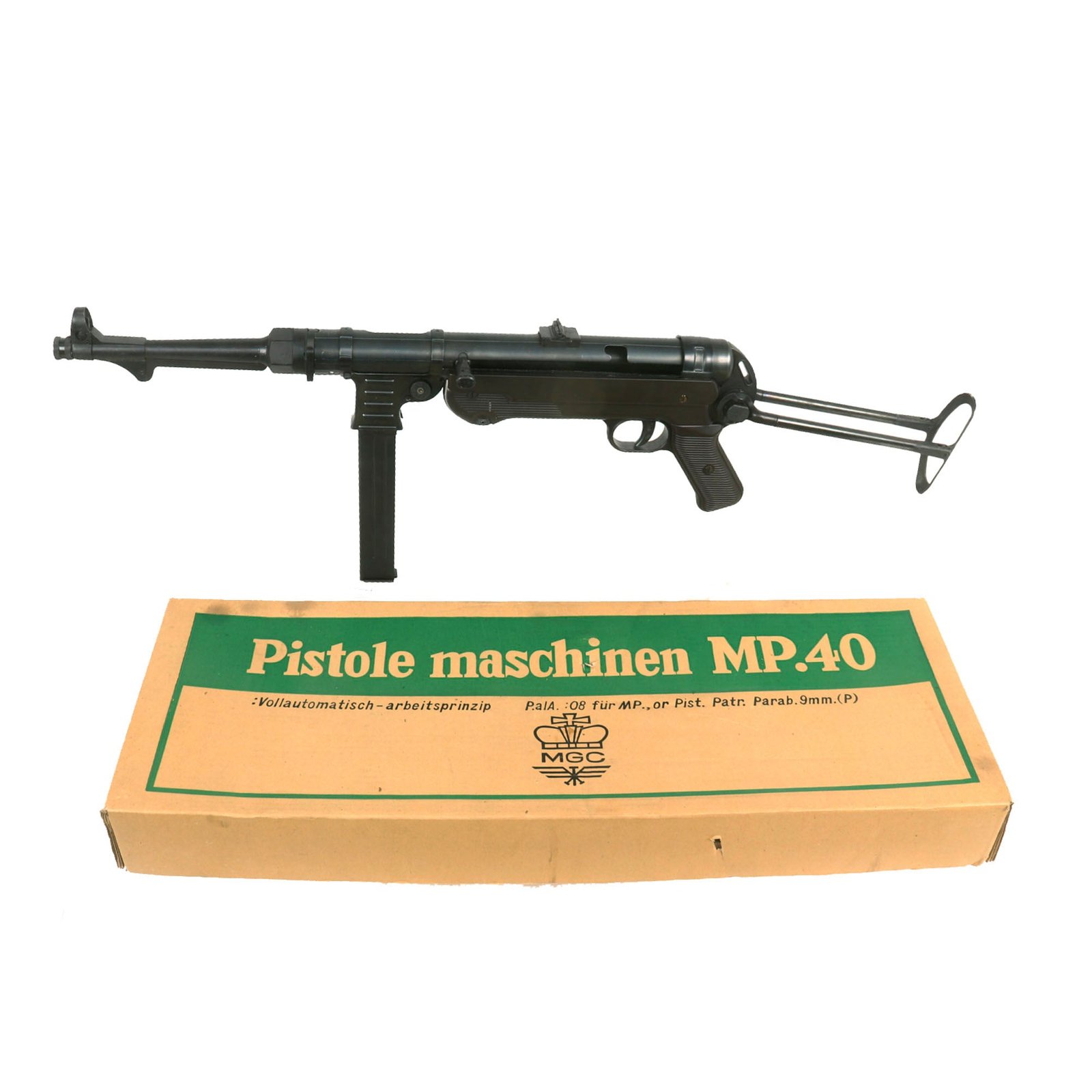 Buy German WWII Replica MP-40 Cap Plug-Firing Submachine Gun by MGC Japan with Original Box | Original Firearms Antique For Sale
