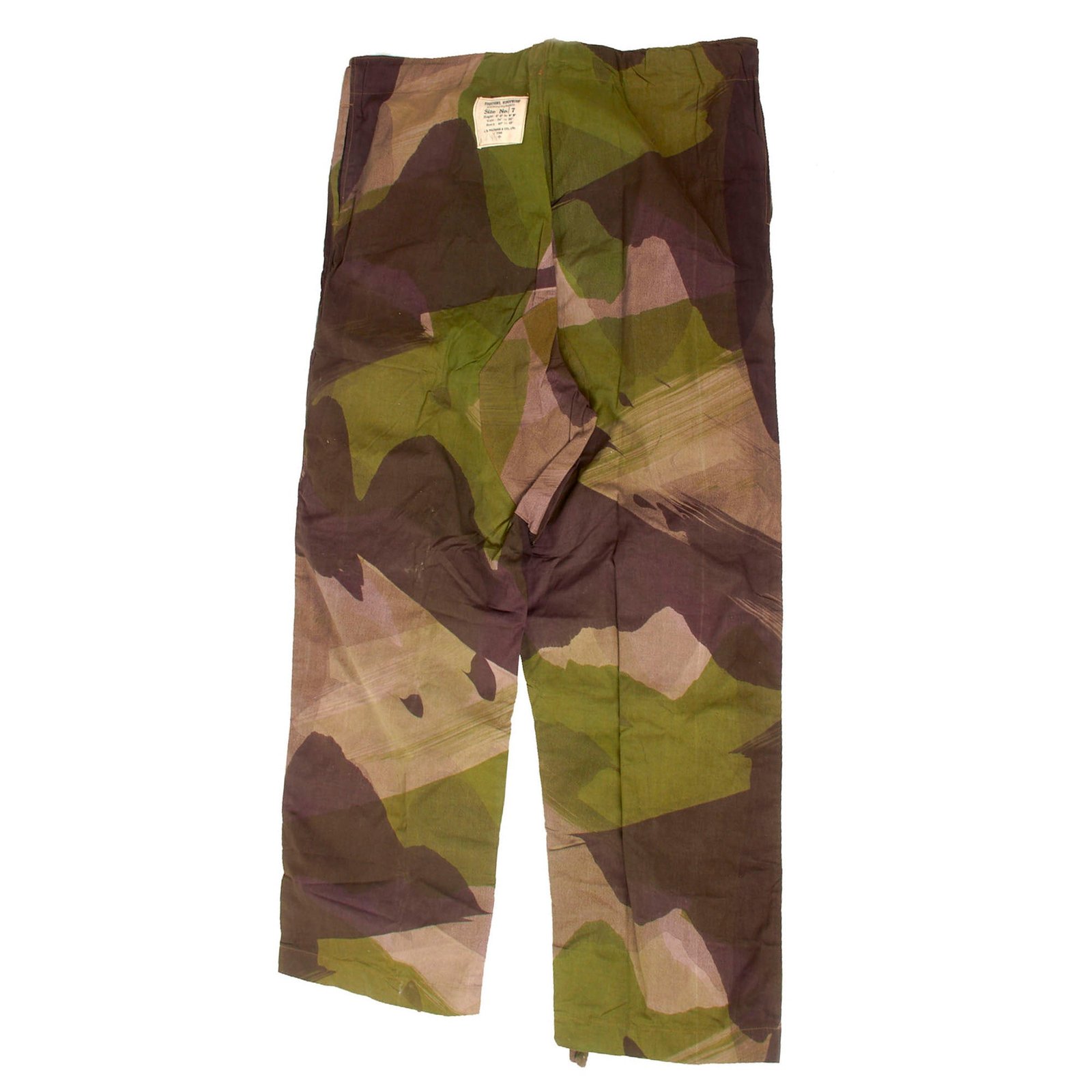 Original British WWII Unissued SAS Special Air Service Camouflage Windproof Trousers in Largest Size No. 7 - Rare