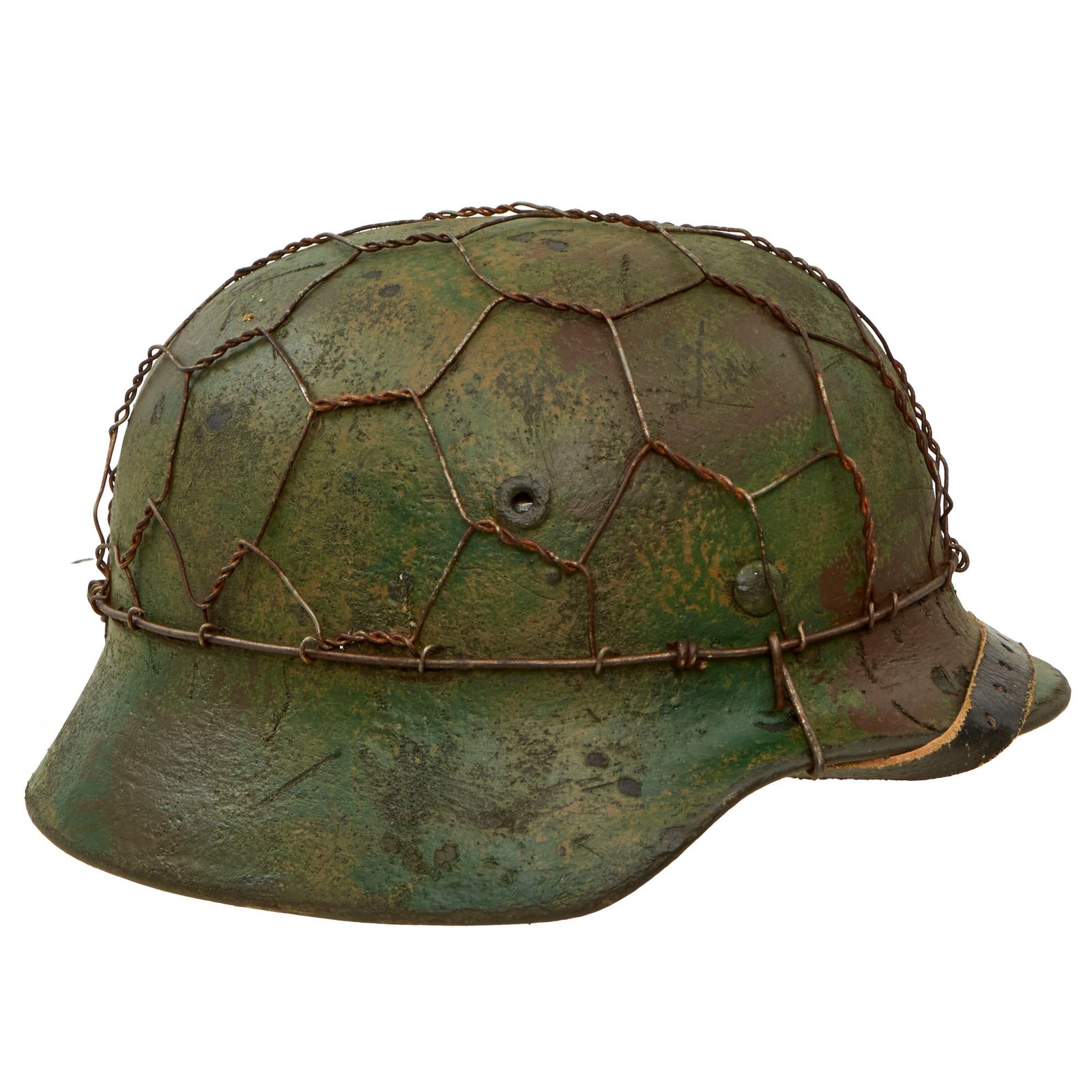 Buy Original German WWII M40 Refurbished Battle of Kursk SS Panzer Camouflage Helmet - Stamped EF64 | Original Firearms Antique For Sale