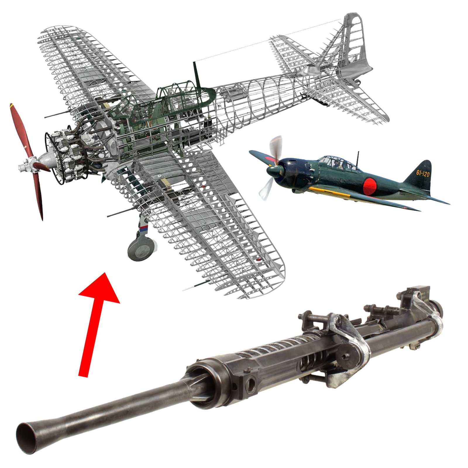 Buy Original Japanese WWII 1941 Dated Mitsubishi A6M Zero Type 99 Model 1 Mark 3 20mm Aircraft Display Autocannon Machine Gun | Original Firearms Antique For Sale
