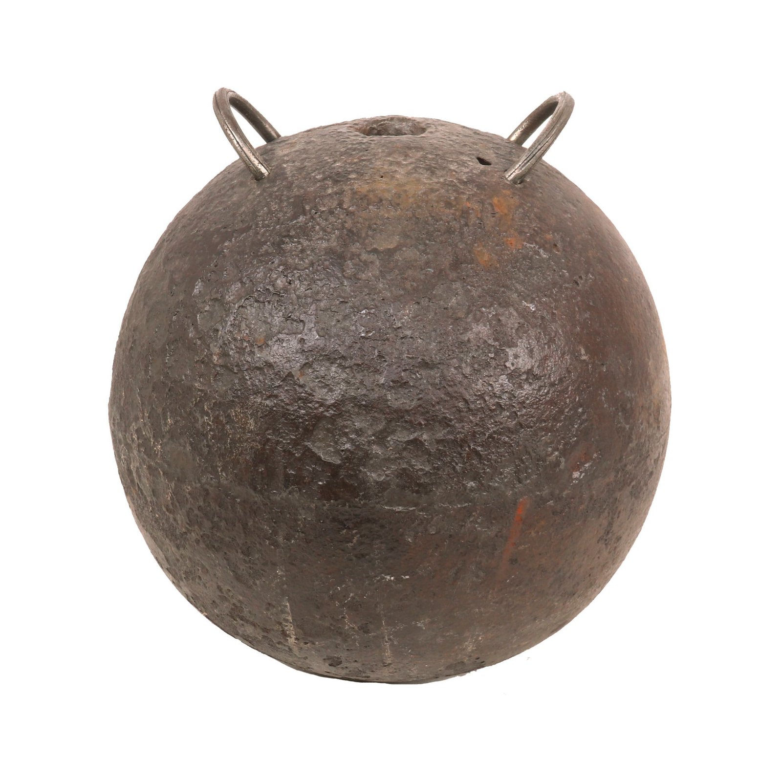 Buy Original American Revolution or Napoleonic Wars French Gribeauval 12-Inch Hollow Mortar Bomb with Rings (Ears) | Original Firearms Antique For Sale