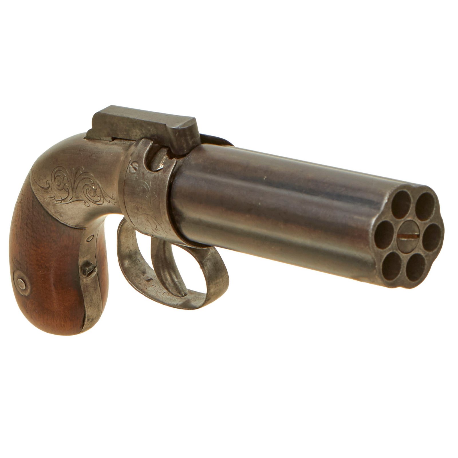Buy Original U.S. 19th Century Allen & Wheelock 1845 Patent .31cal Percussion Pepperbox Revolver - Matching Serial 198 | Original Firearms Antique For Sale