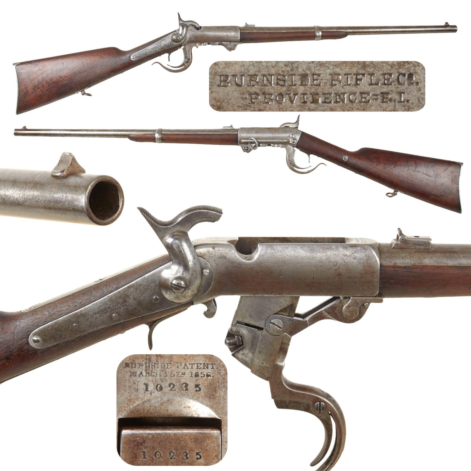 Original U.S. Civil War Fourth Model 1863 Burnside Saddle Ring Cavalry Carbine with Excellent Bore - Serial 10235