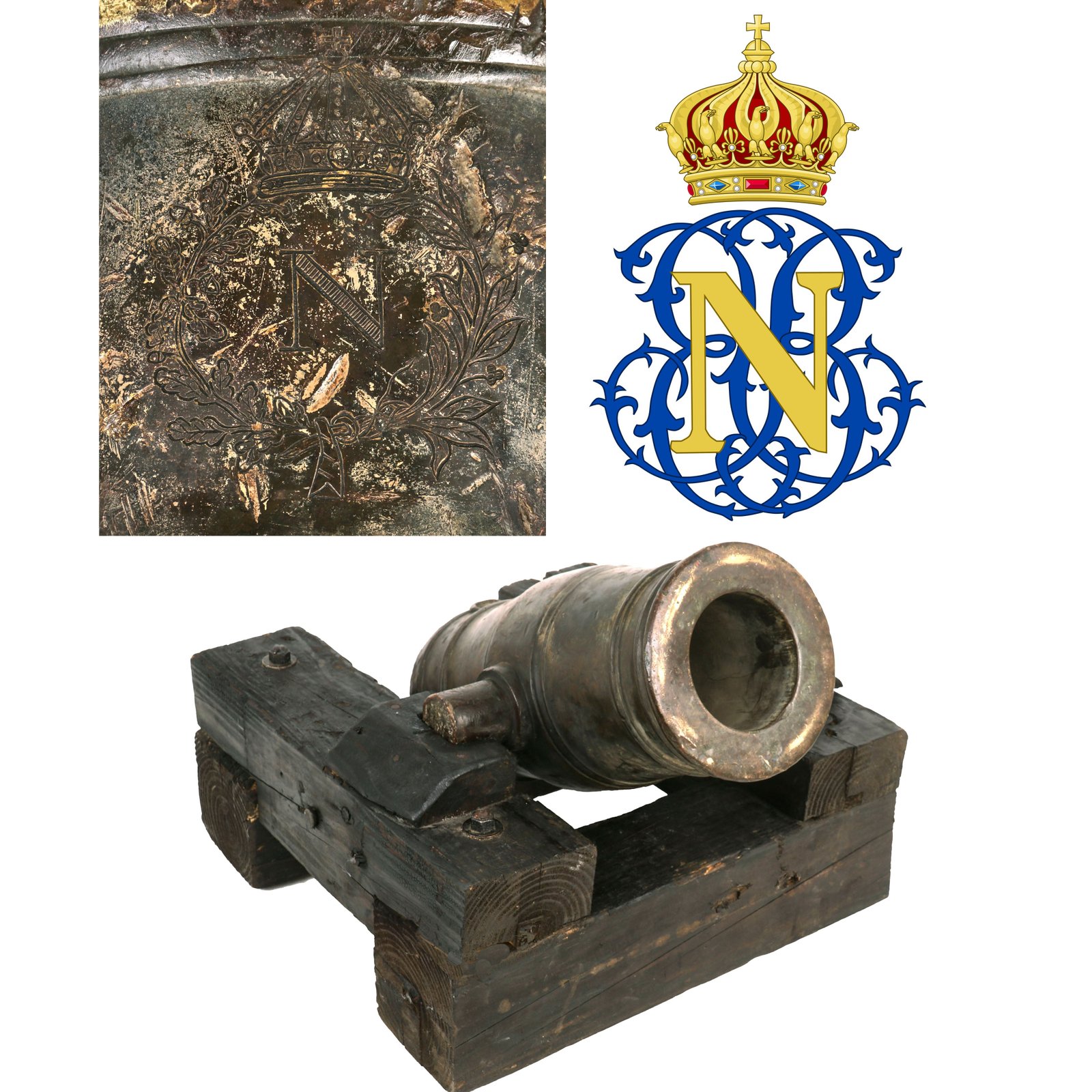 Buy Original French First Empire Napoleonic 11-Pounder Bronze Howitzer with Emperor Napoleon Royal Cypher | Original Firearms Antique For Sale