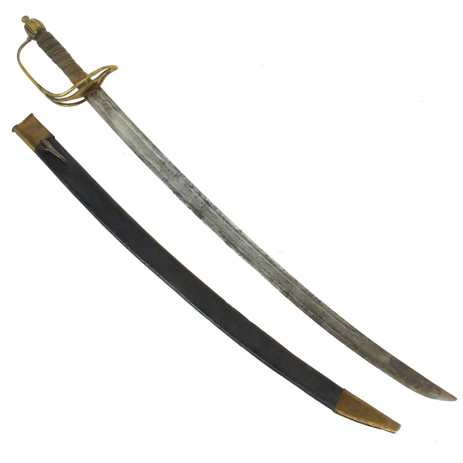 Buy Original British American Revolution Incredibly Scarce Pattern 1756 Light Dragoon Saber & Scabbard as Featured in “Weapons of the American Revolution” by Warren Moore | Original Firearms Antique For Sale