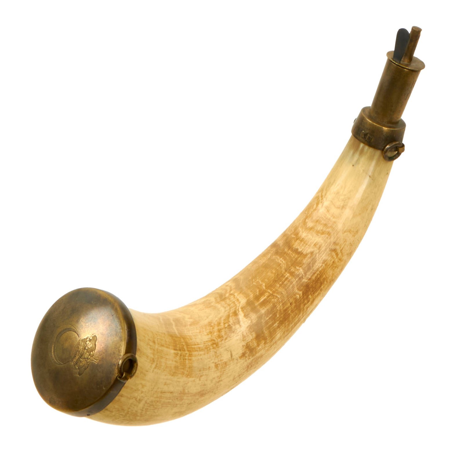 Buy Original British Napoleonic Wars Rare 1798 Percy Tenantry Volunteers Rifleman’s Powder Horn with “Irish Stopper” | Original Firearms Antique For Sale