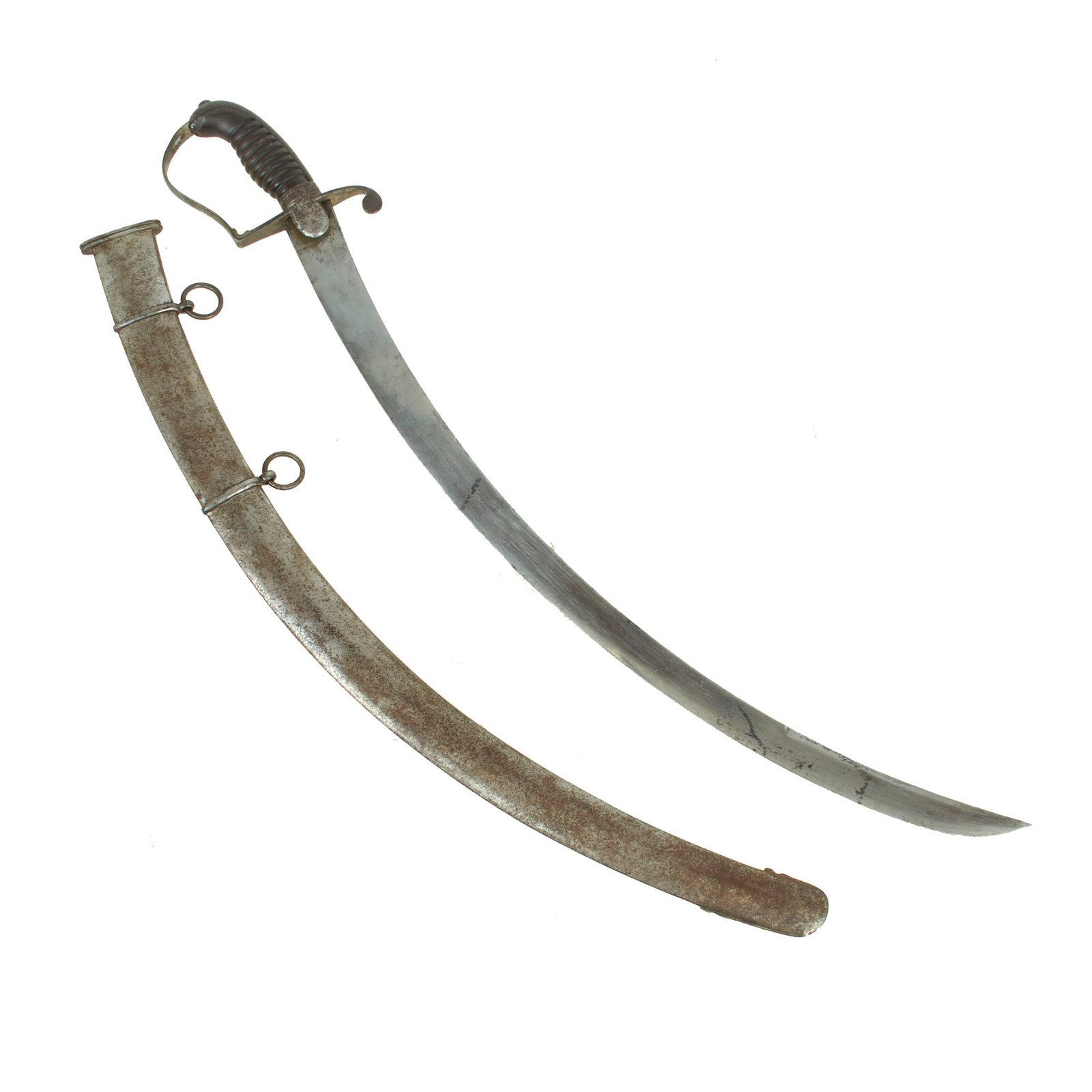 Buy Original British Napoleonic Incredibly Curved Light Infantry Officer’s Saber with Scabbard - Circa 1800 | Original Firearms Antique For Sale