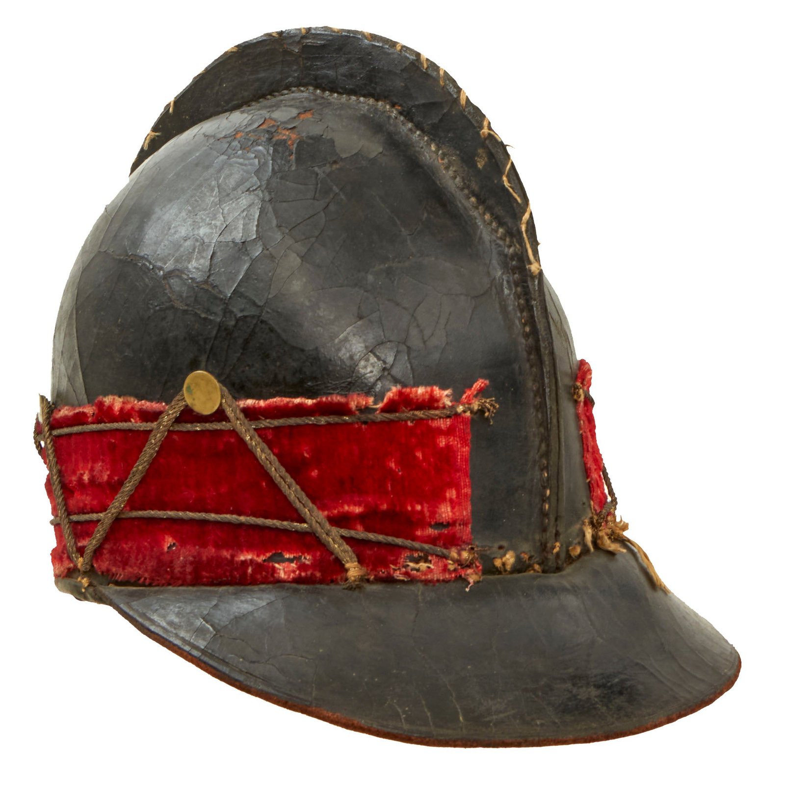 Buy Original U.S. Federal 1790 / War of 1812 Rare Regiment of Light Dragoons Tarleton Cap Helmet with Velvet Turban & Silver Cord - Retained Lining | Original Firearms Antique For Sale