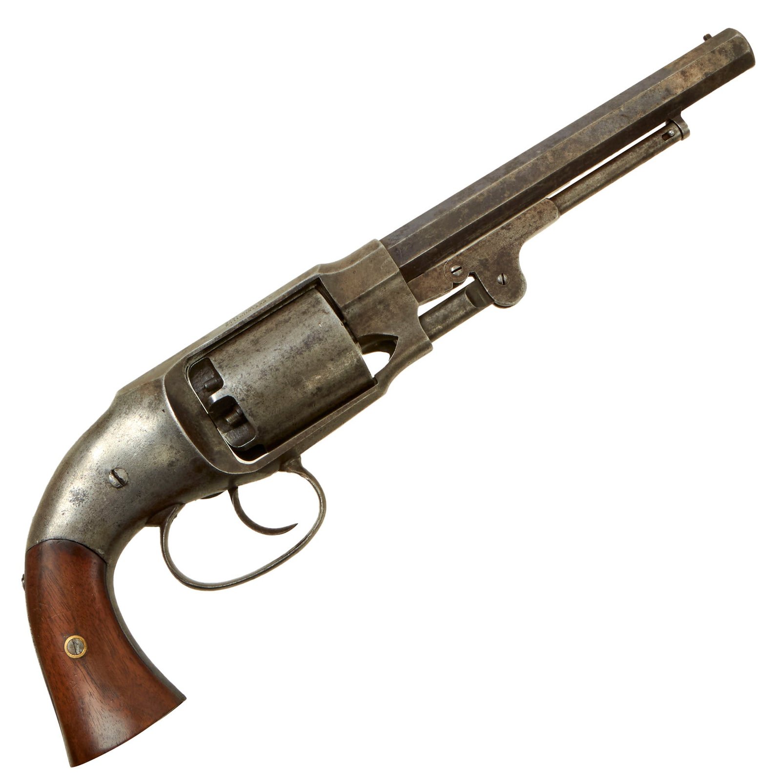 Buy Original Scarce U.S. Civil War Pettengill "Self-Cocking" Hammerless Army .44cal Percussion Revolver with Military Markings and Excellent Bore | Original Firearms Antique For Sale
