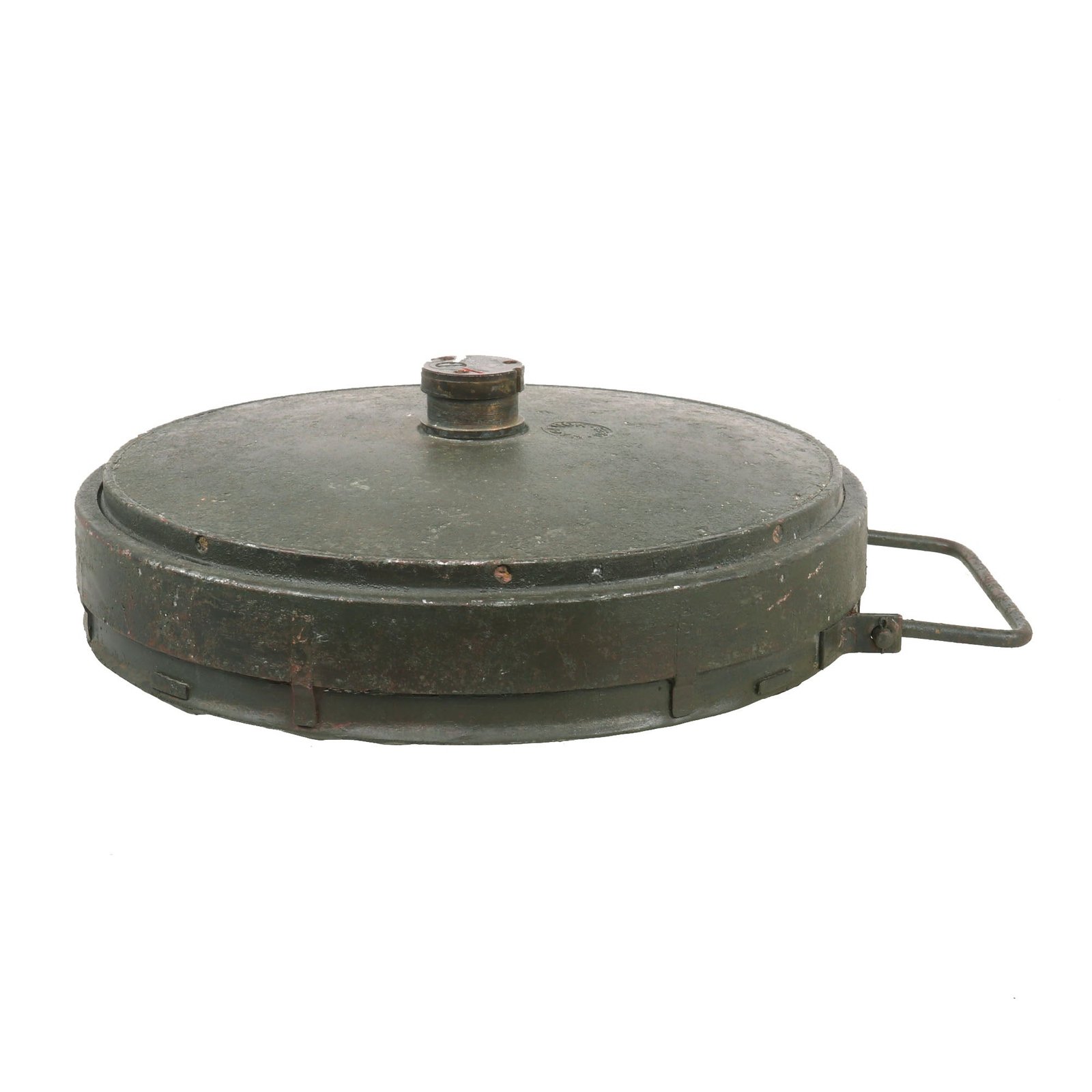 Buy Original German WWII 1938 Dated Anti-Tank Tellermine T.Mi.35 Inert Mine by HAGENUK with 1939-Dated Fuse by Richard Rinker | Original Firearms Antique For Sale