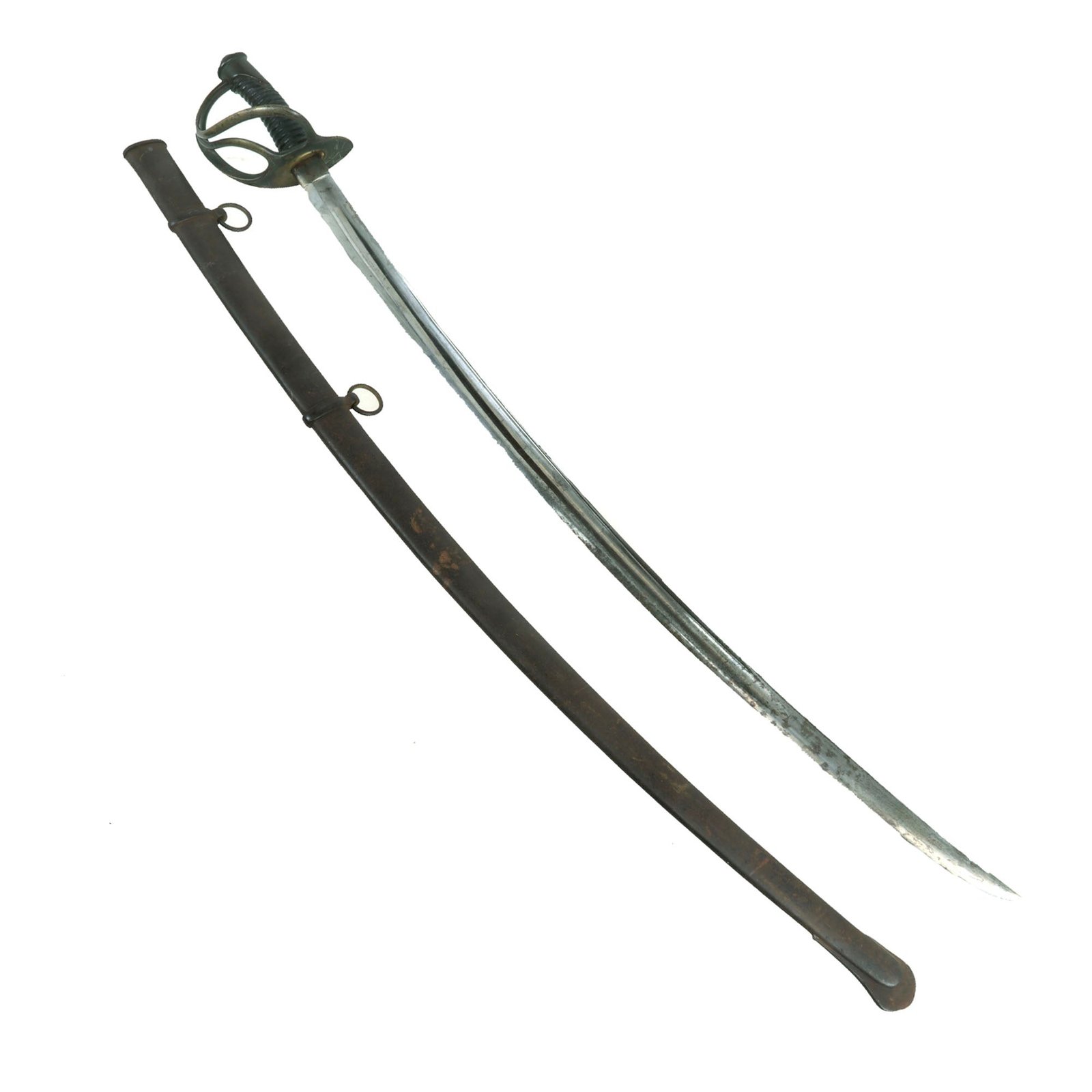 Buy Original U.S Civil War M-1840 "Wrist Breaker" Heavy Cavalry Saber by Sheble & Fisher with Scabbard - Scarce Maker | Original Firearms Antique For Sale