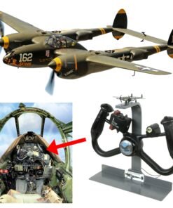 Buy Original U.S. WWII Lockheed P-38 Lightning Steering Control Yoke Mounted on Display Stand with Small Model | Original Firearms Antique For Sale