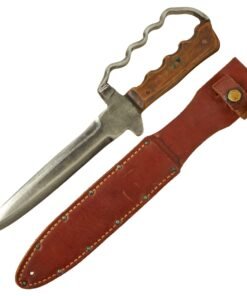 Buy Original U.S. WWII Kephart Theater-Made Knuckle Knife with Leather Sheath | Original Firearms Antique For Sale