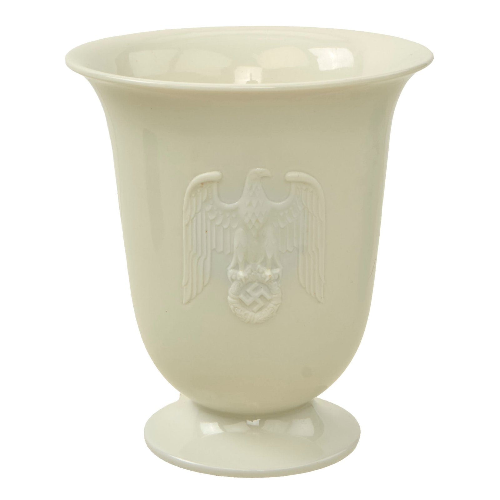 Buy Original German WWII 1938 Nuremberg Rally SS Bivouac Evening Gift Porcelain Goblet Vase by Allach | Original Firearms Antique For Sale