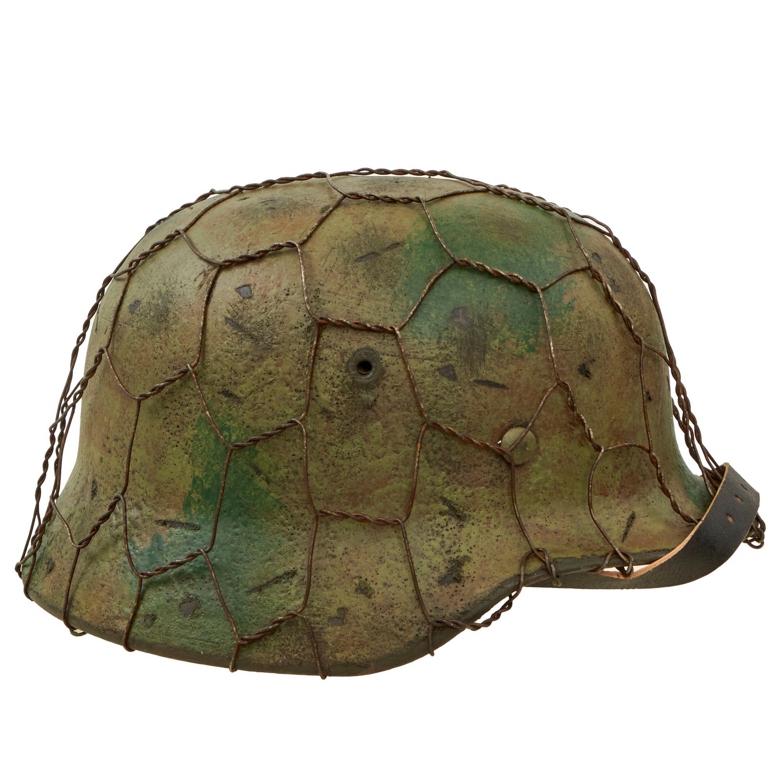 Buy Original German WWII M40 Refurbished 6th Army Battle of Stalingrad Chicken Wire Camouflage Helmet - Stamped EF66 | Original Firearms Antique For Sale