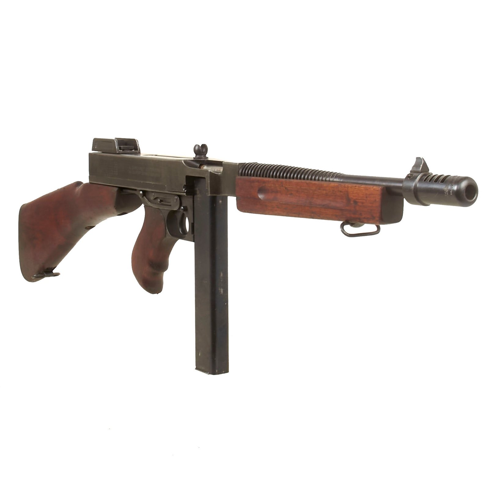 Buy Original U.S. WWII Thompson M1928A1 Display Submachine Gun Serial No. A.O. 64974 - Original WW2 Parts | Original Firearms Antique For Sale