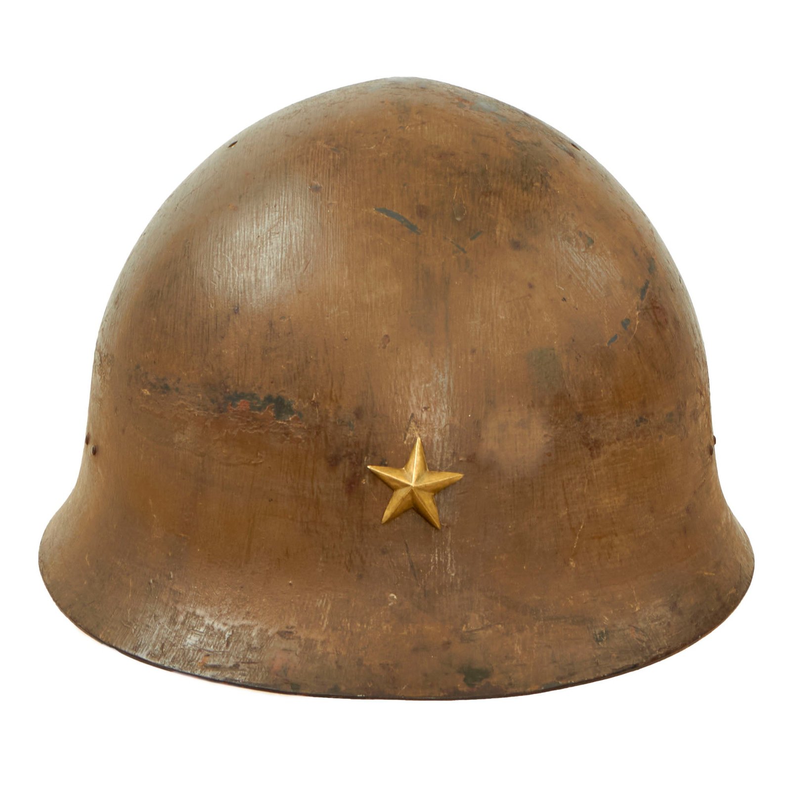 Buy Original Japanese WWII Type 90 Army Helmet with Officer’s Star, Complete Liner and Chinstrap with Kanji Markings - Tetsubo | Original Firearms Antique For Sale